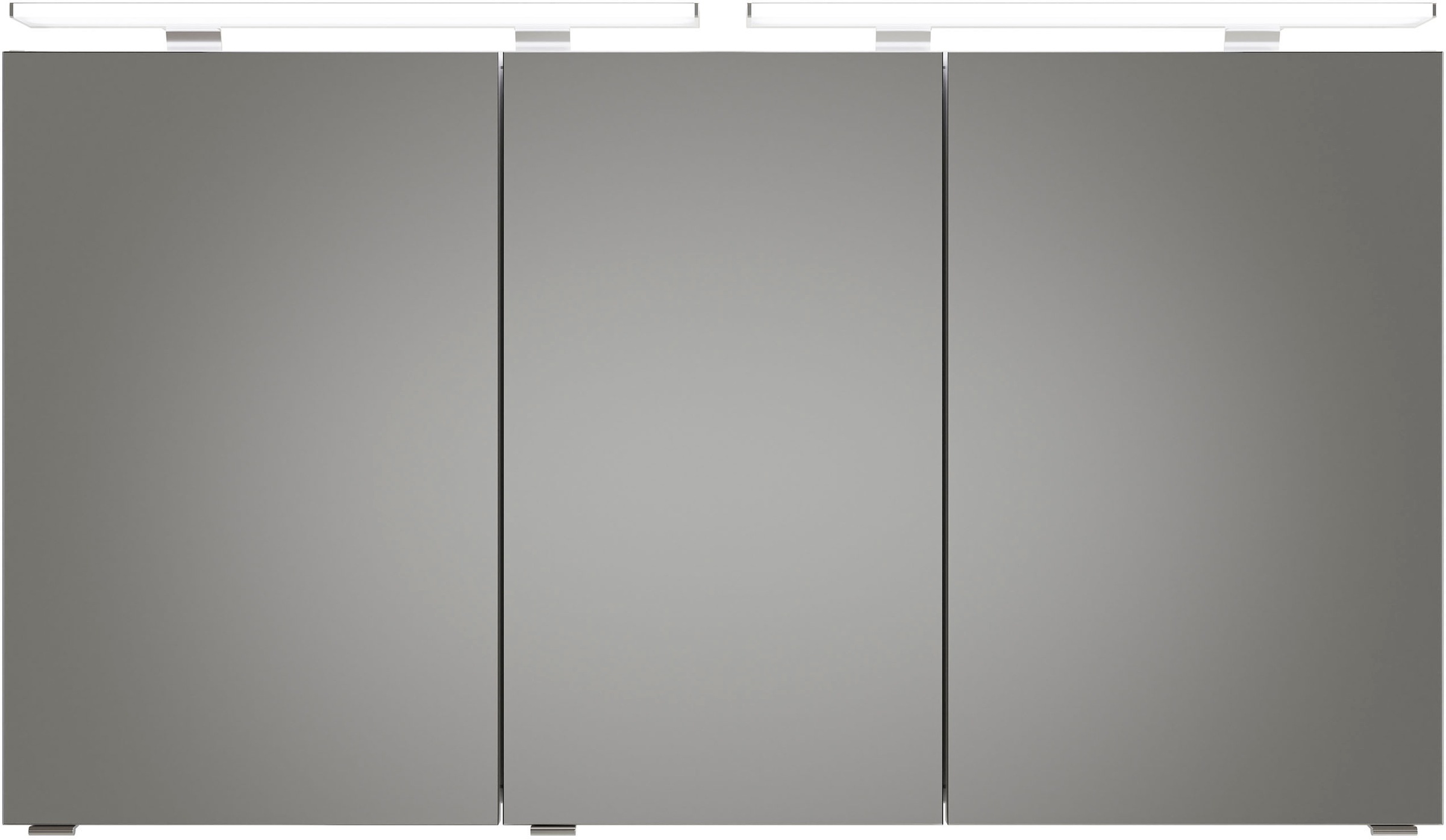 Saphir Badmöbel-Set »Serie 6025 2-teilig Mineralmarmor-Waschtisch mit LED-Spiegelschrank«, (2 St.), Waschplatz 132cm breit, 4 Schubladen, 2 Spiegel-Türen, inkl Türdämpfer