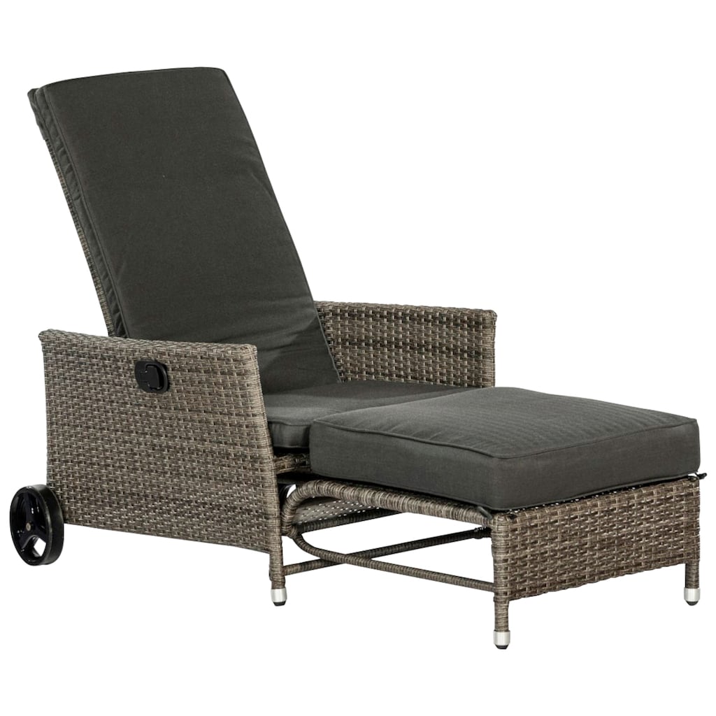 MERXX Gartensessel »Komfort Deckchair«, (4-tlg.), Stahl/Kunststoff, inkl. Auflagen