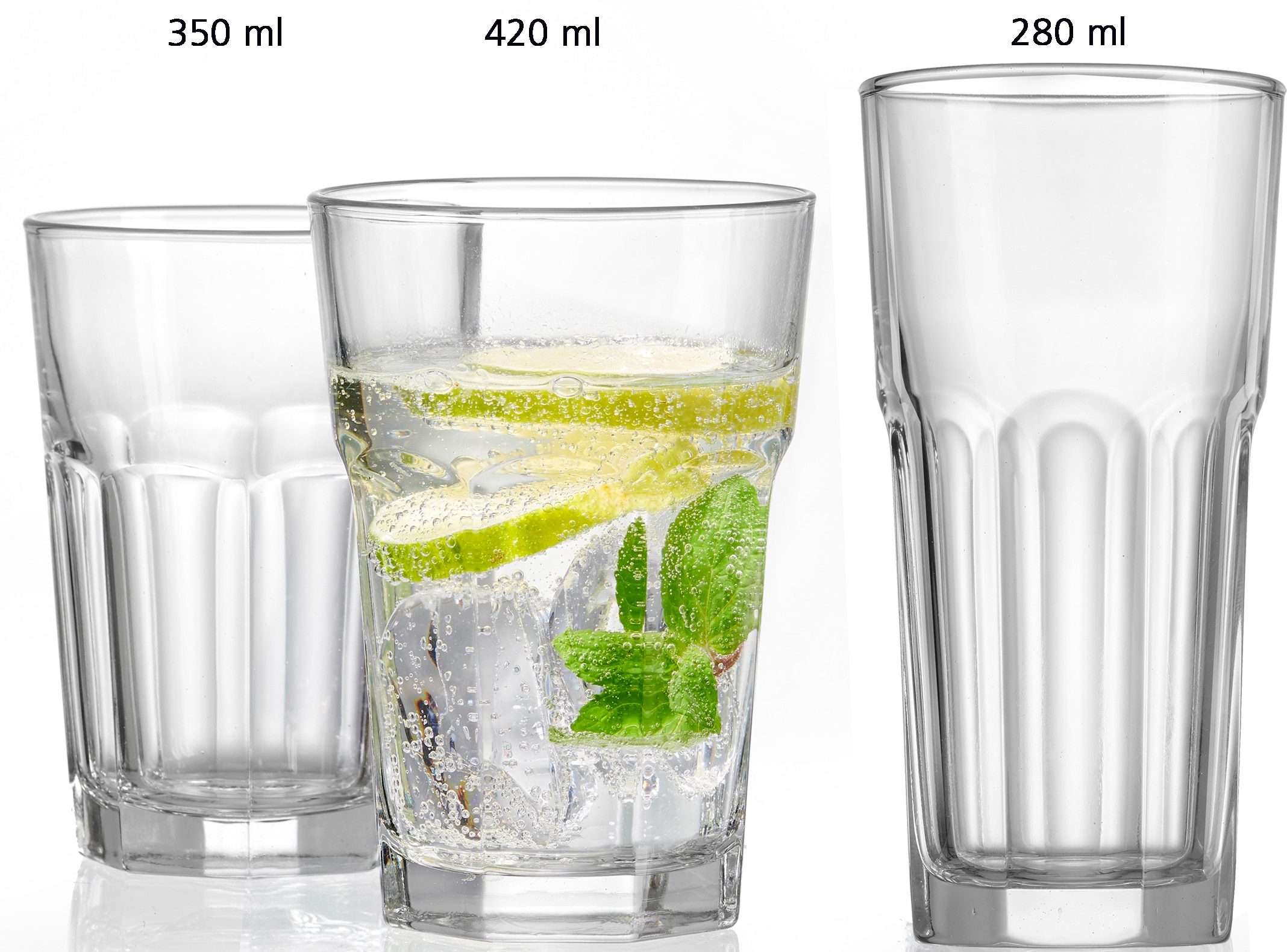 Ritzenhoff & Breker Gläser-Set »Riad«, (Set, 6 tlg., Das Set besteht aus 6 Longdrinkgläsern), Facetten-Optik, 6-teilig