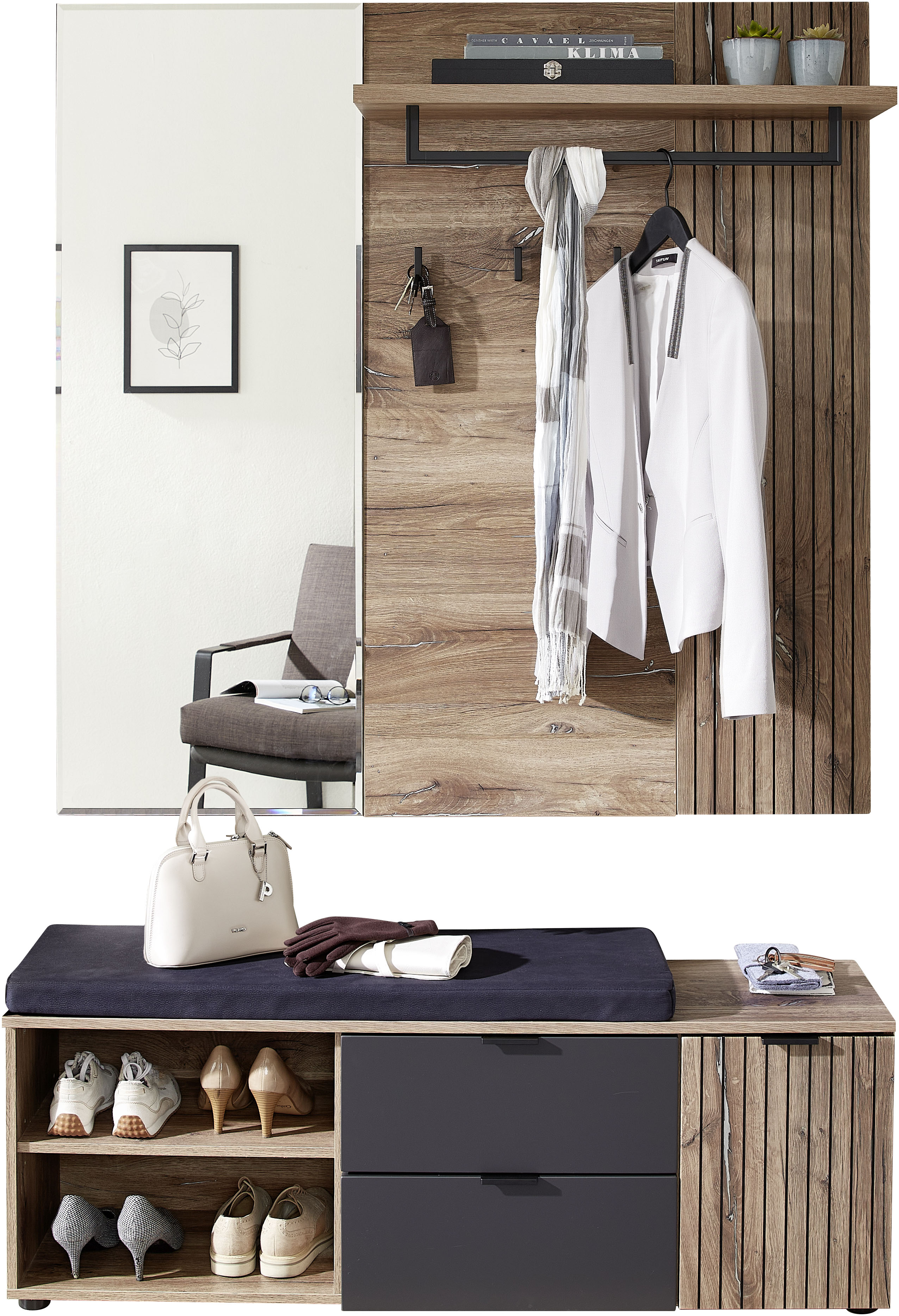 Thumbnail - Innostyle Garderoben-Set "LINEA Garderoben Set,besteht aus 2 Typen, 134x204x38cm (B/H/T)" 2 Stk. tlg.