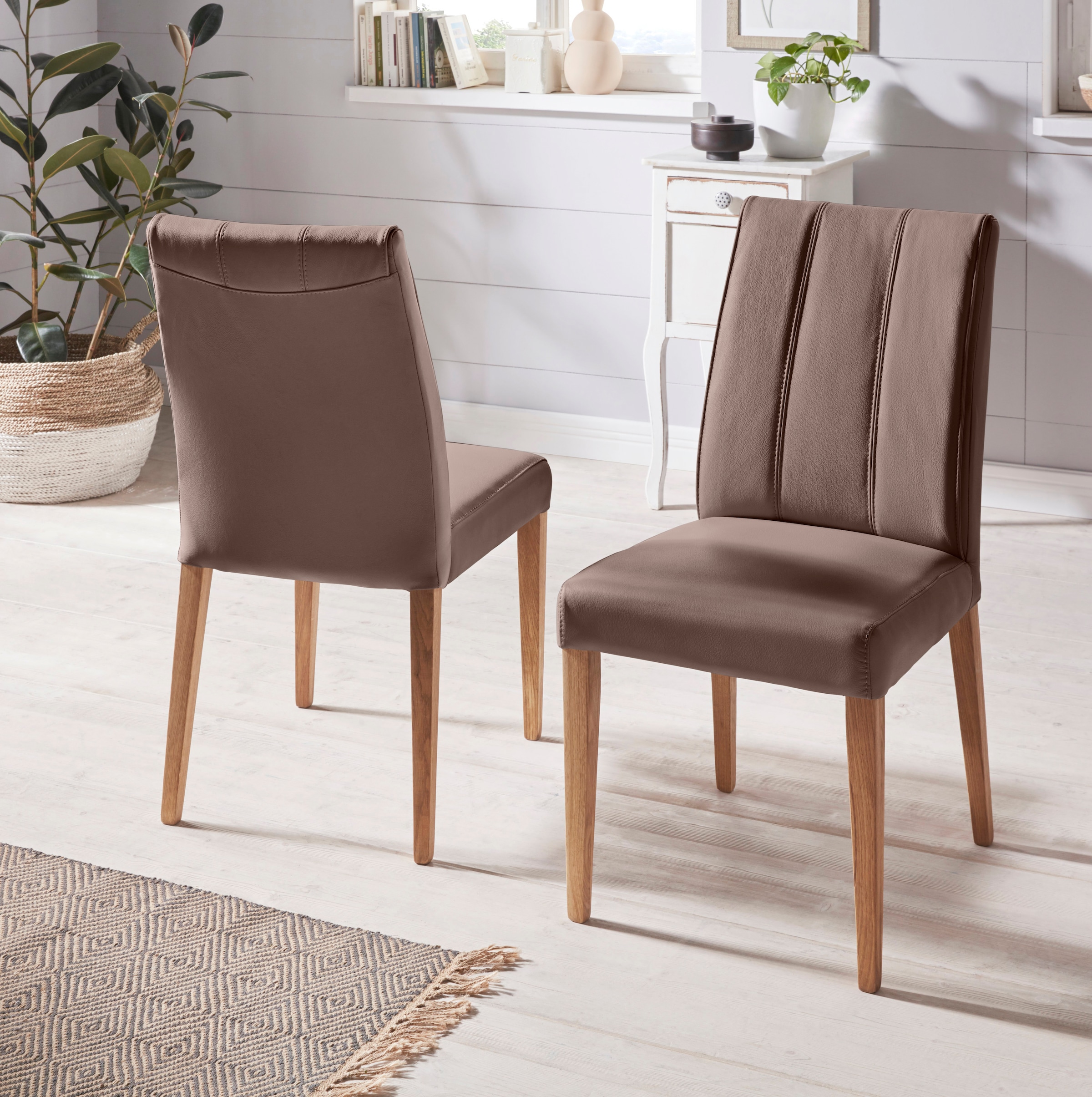 Home affaire Esszimmerstuhl (Set) 2 Stk.Rückenlehne mit Steppung günstig online kaufen