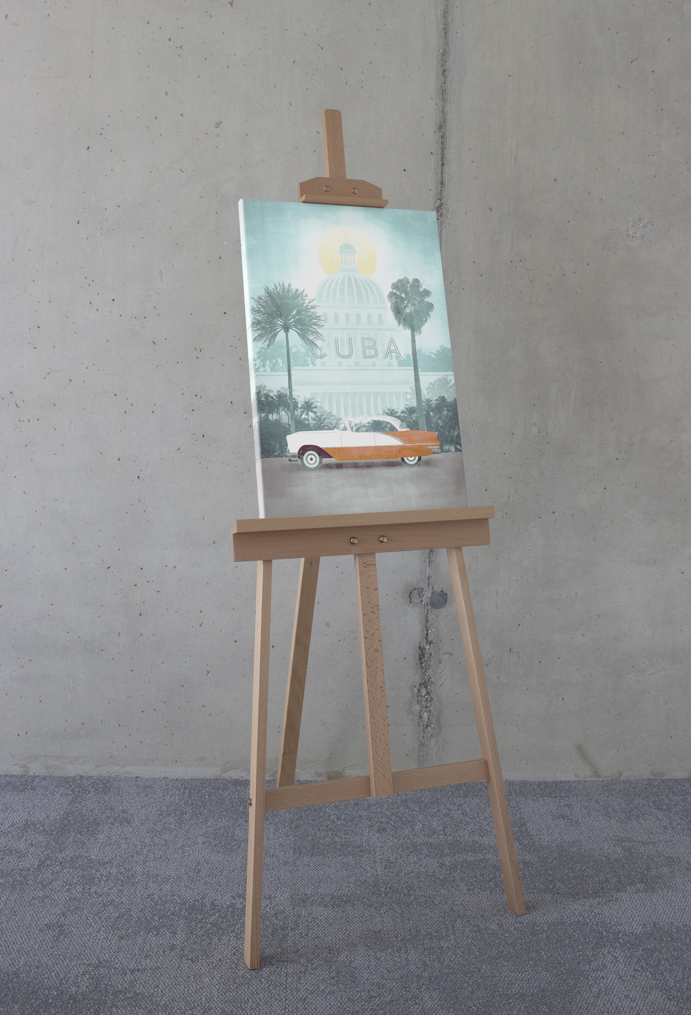 Komar Leinwandbild »Vintage Travel Cuba - Größe 40 x 60 cm«, Natur, (1 St.), Keilrahmenbild mi Echtholzrahmen