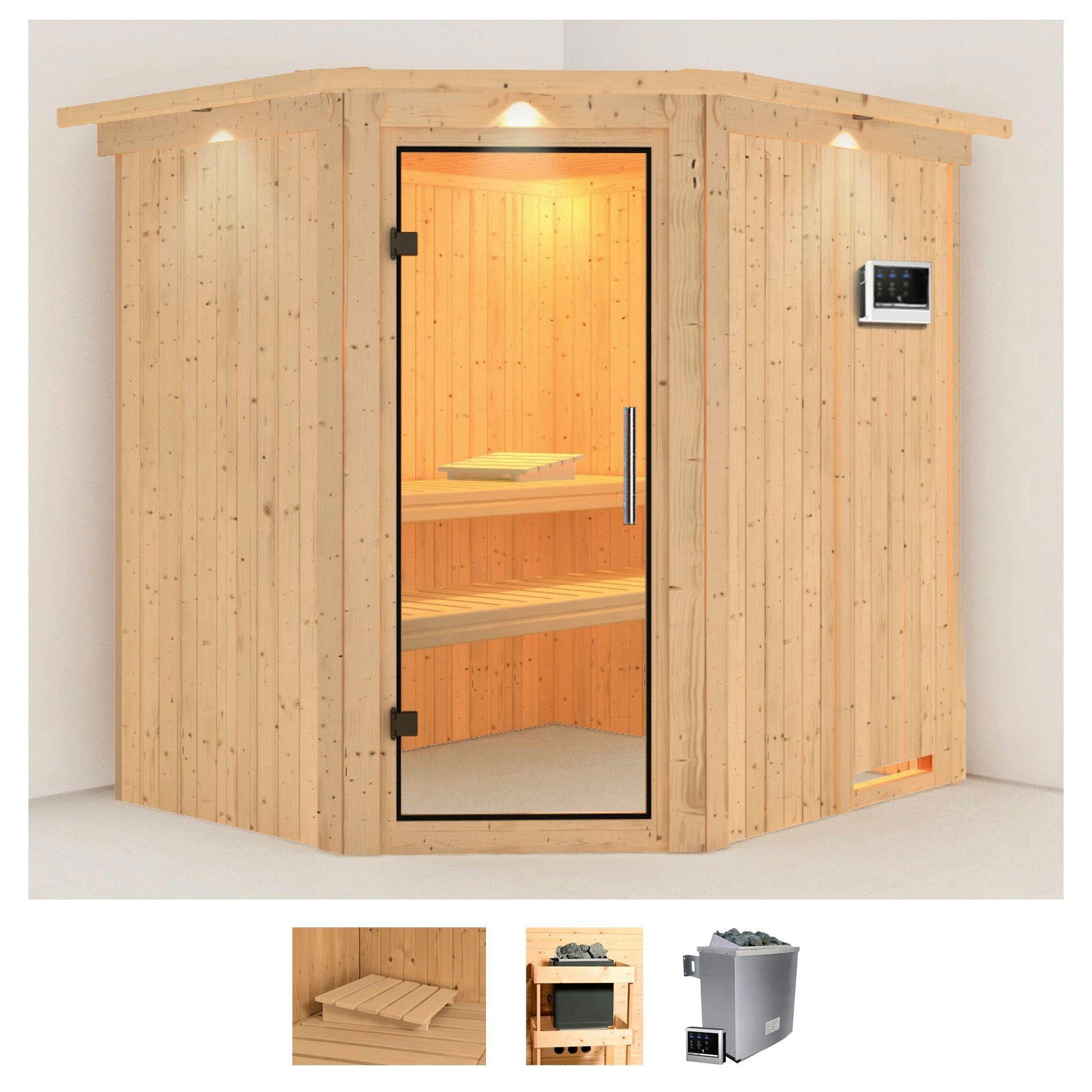 KARIBU Sauna "Siirin", Saunaofen, externe Steuerung, 9 kW, beige, Saunen, 9 KW-Ofen mit externer Steuerung