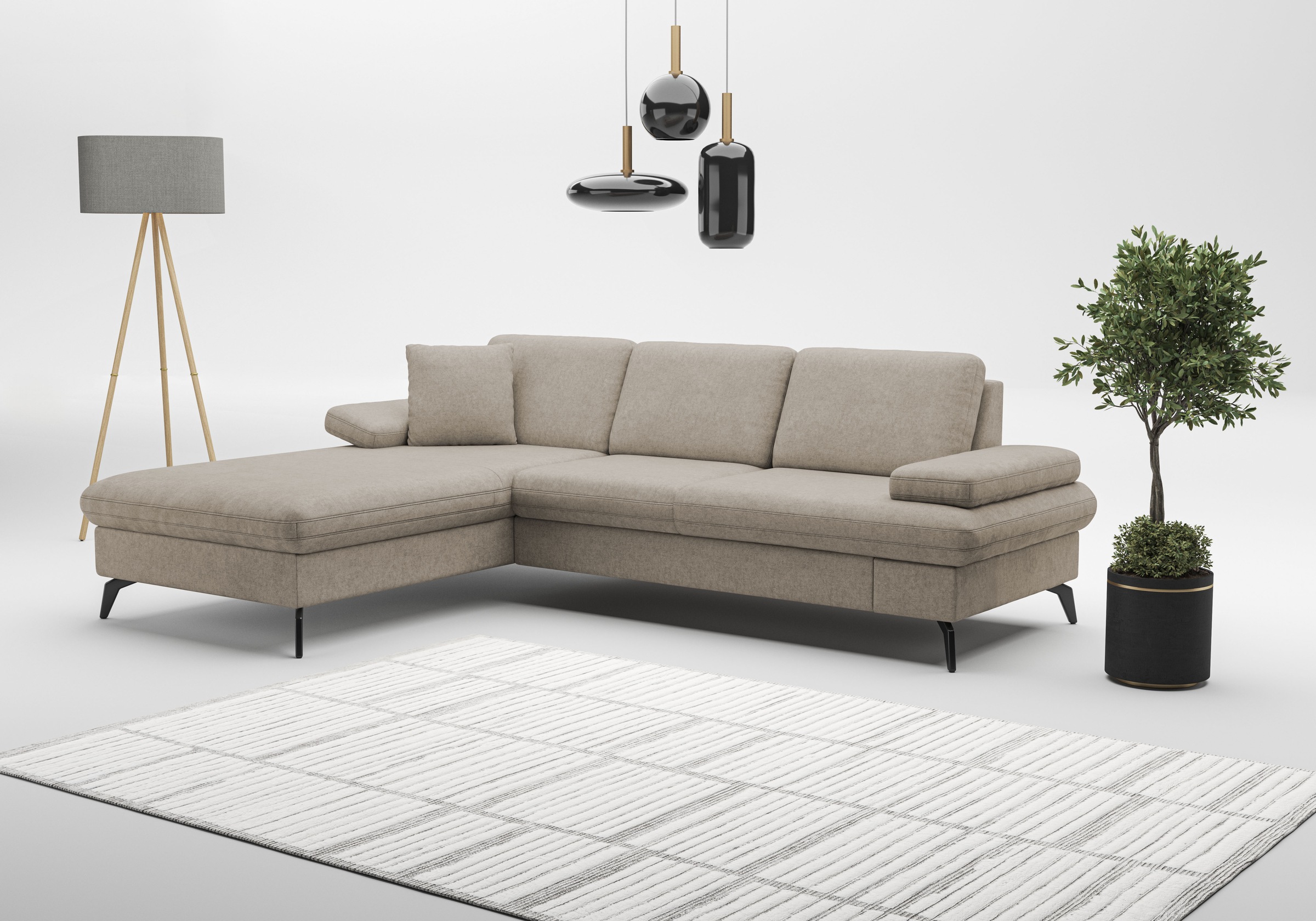sit&more Ecksofa "Morris Jubi L-Form", inkl. Armteilfunktion und 1 Zierkiss günstig online kaufen