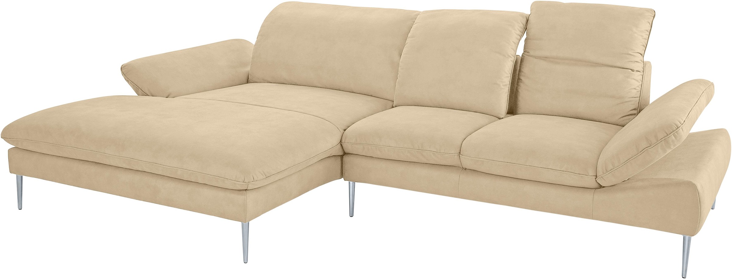 W.SCHILLIG Ecksofa »enjoy&MORE«, mit Sitztiefenverstellung, Füße silber matt, Breite 310 cm