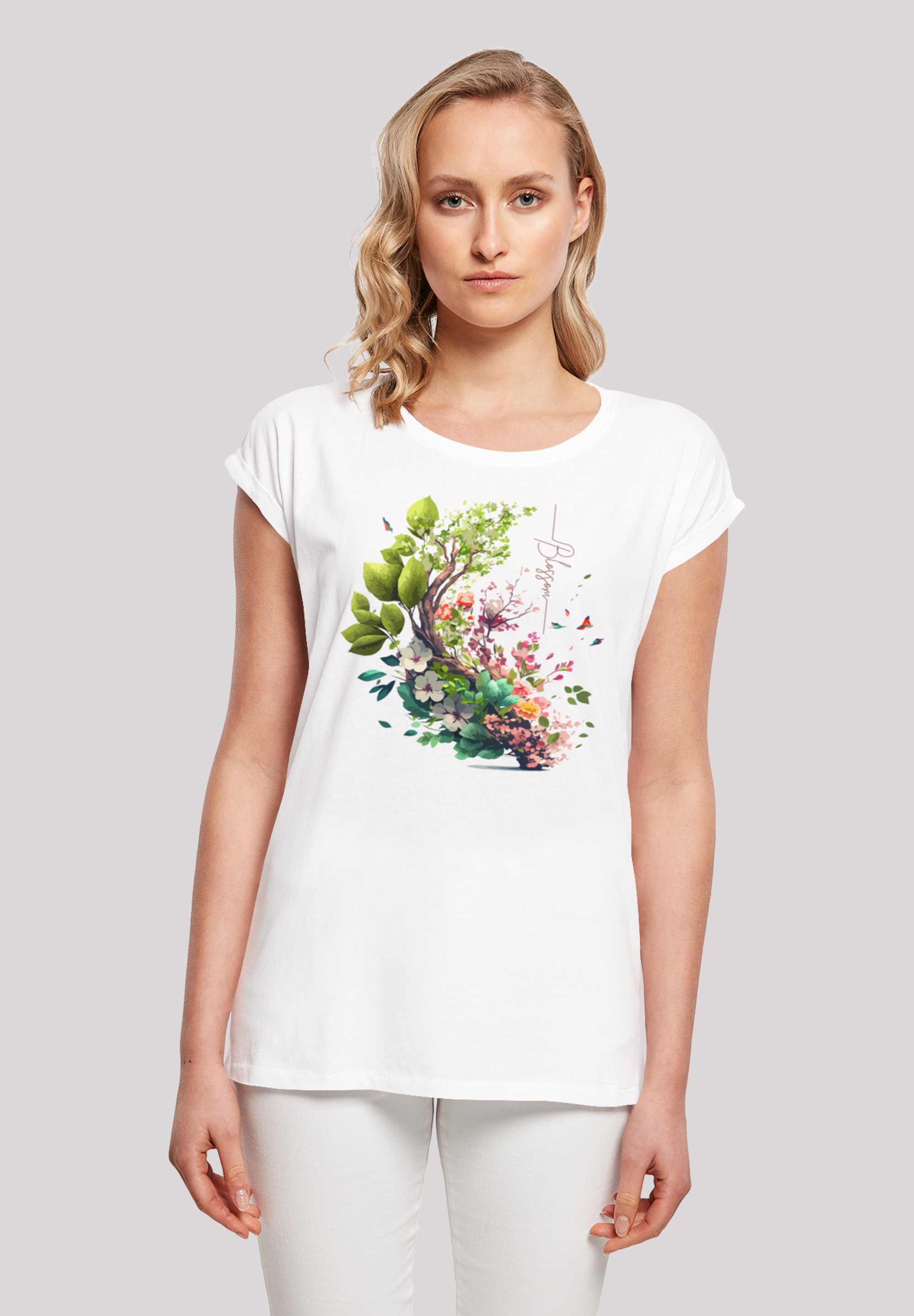 F4NT4STIC T-Shirt "Baum mit Blumen", Print