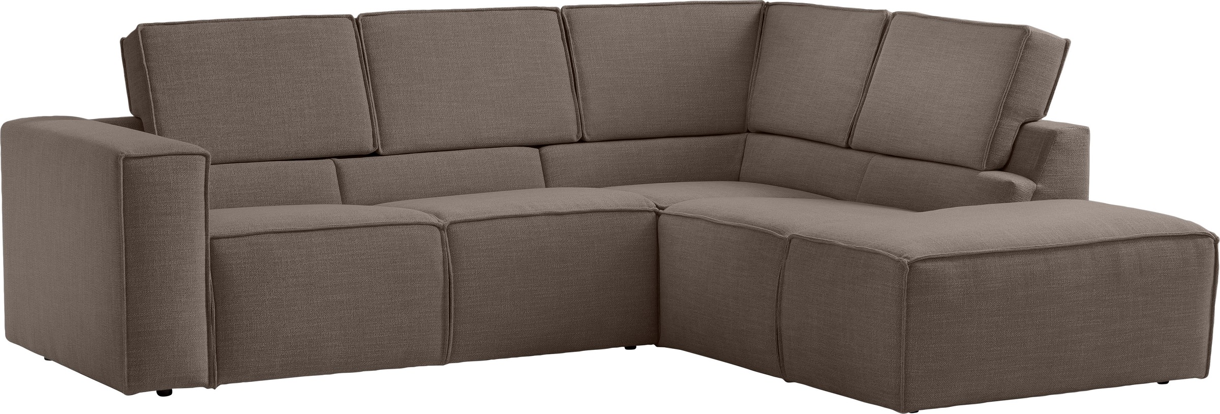 TRENDMANUFAKTUR Ecksofa »Dice, aktuelles Design, L-Form, mit komfortabler«, Sitztiefenverstellung und Kaltschaumpolsterung toller Sitzkomfort