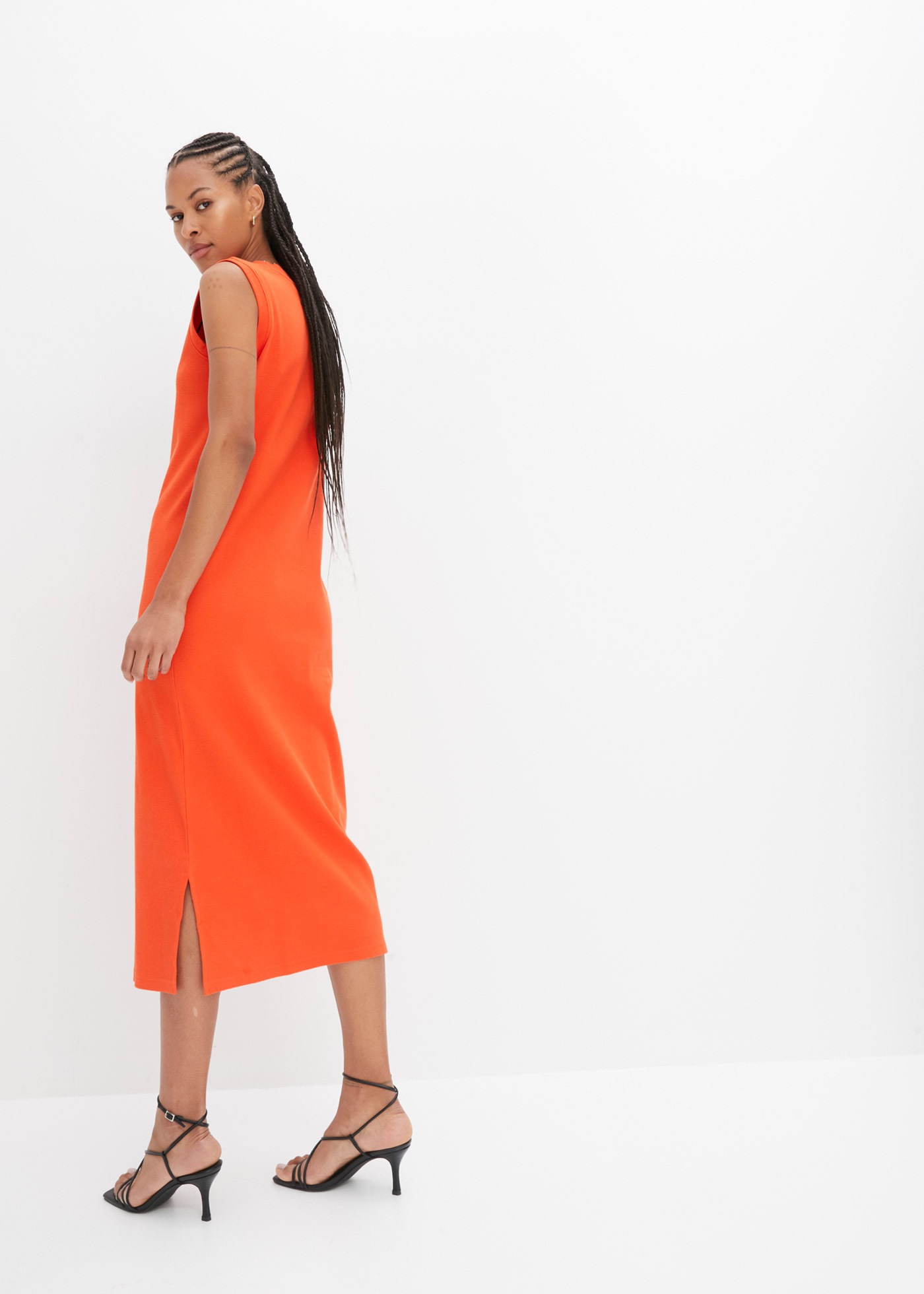 bonprix Jerseykleid aus Rippjersey, mit rundem geripptem Halsausschnitt, oh günstig online kaufen