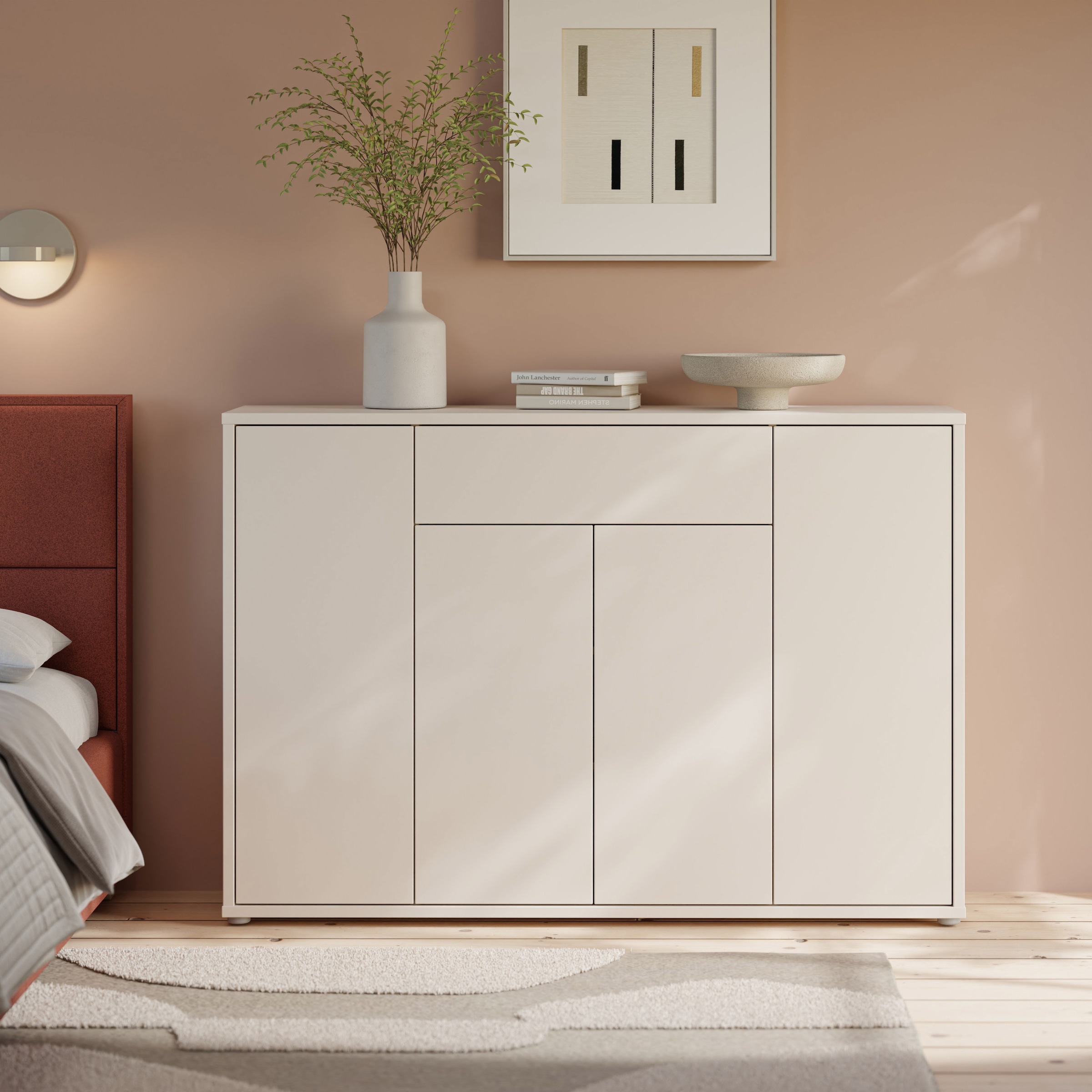 FORTE Schuhschrank B/H/T 143,9/99,1/34,9 cm Push to open, 28  Paar Schuhe