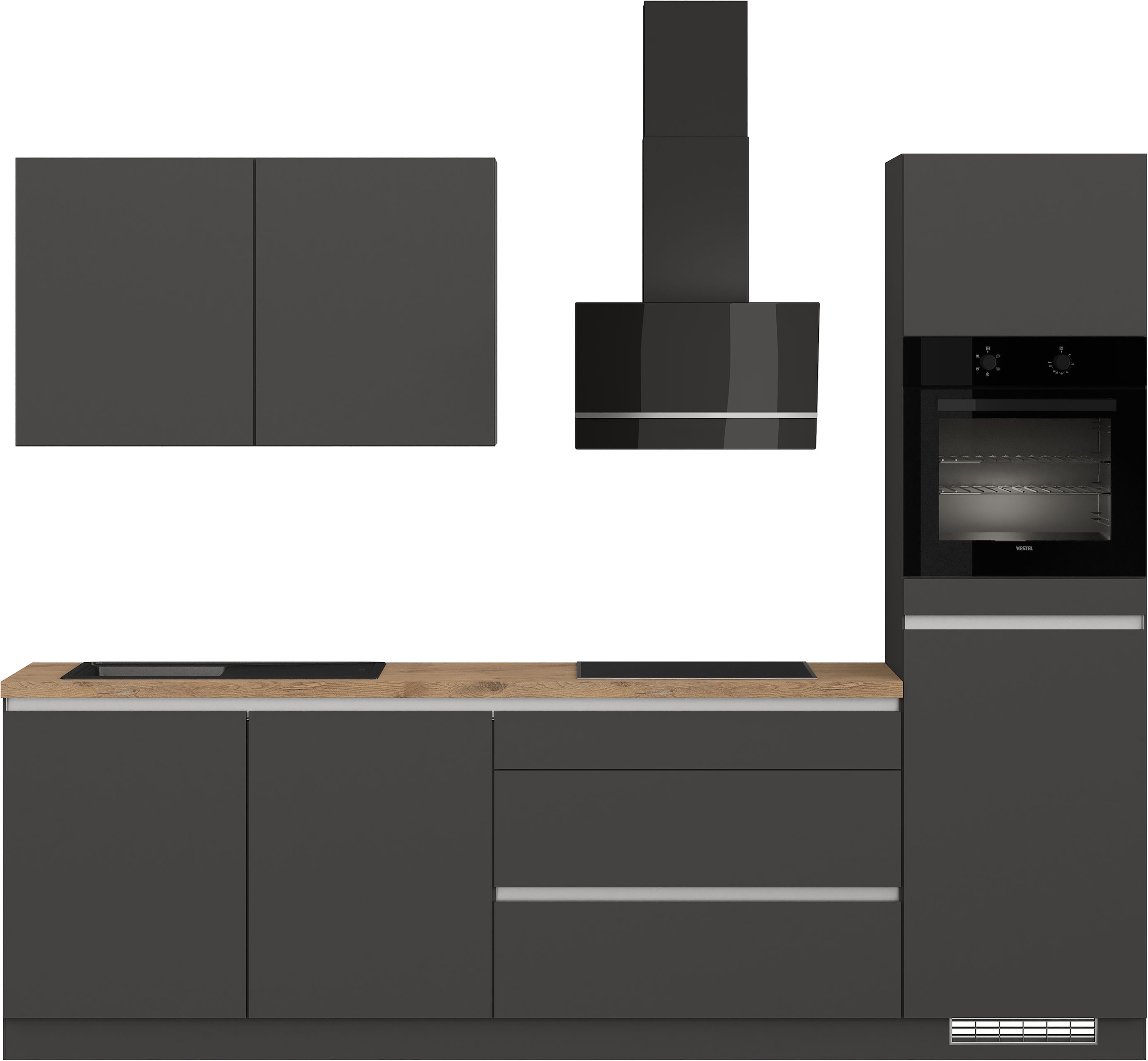 IMPULS KÜCHEN Küchenzeile ""Dublin", Anti Fingerprint Oberfläche, Schubkäst günstig online kaufen