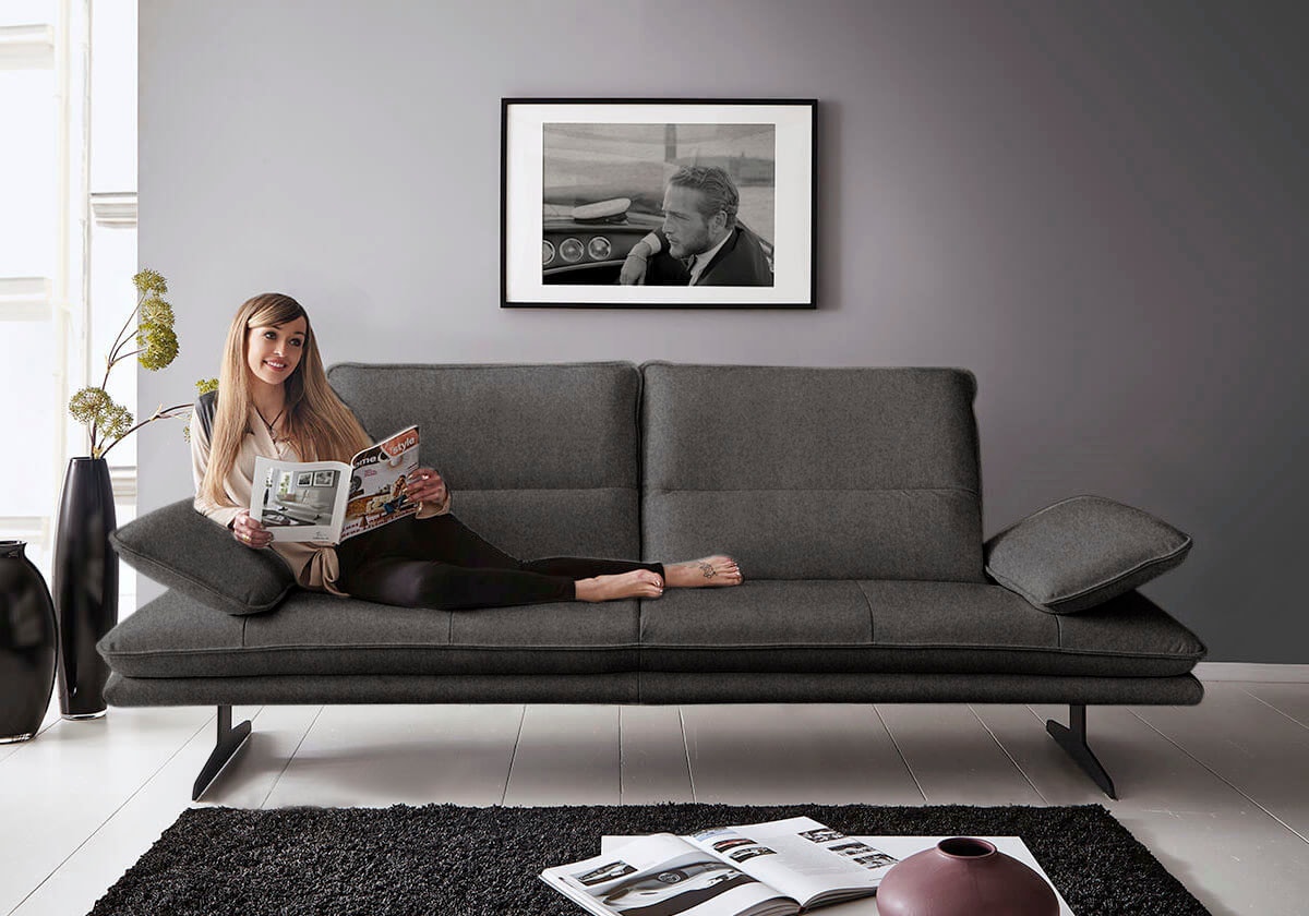W.SCHILLIG 2,5-Sitzer "broadway, Designsofa mit tollem Sitzkomfort" Sitztiefenverstellung, Kopfteil- & Seitenteilverstellung, Breite 236cm