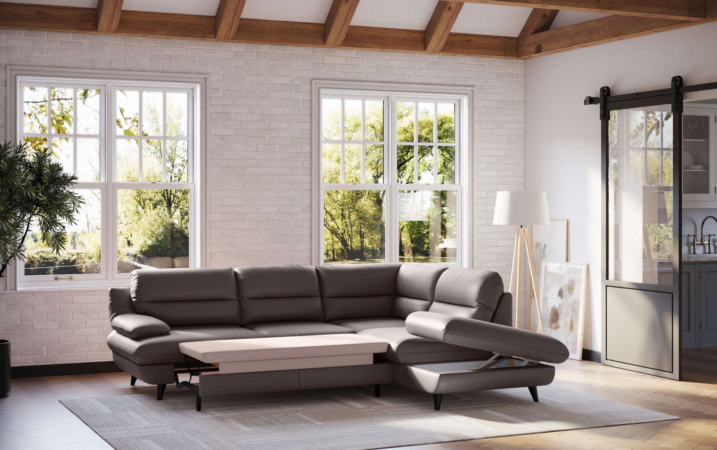 COTTA Ecksofa "Pike L-Form, B: 266 cm" optional Schlaffunktion & Bettkasten