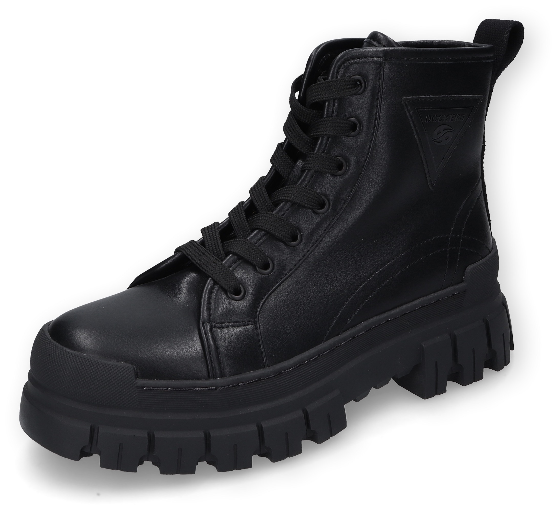 Dockers by Gerli Schnürboots, Biker Boots, Zip Boot, Schnürstiefel mit Plateausohle