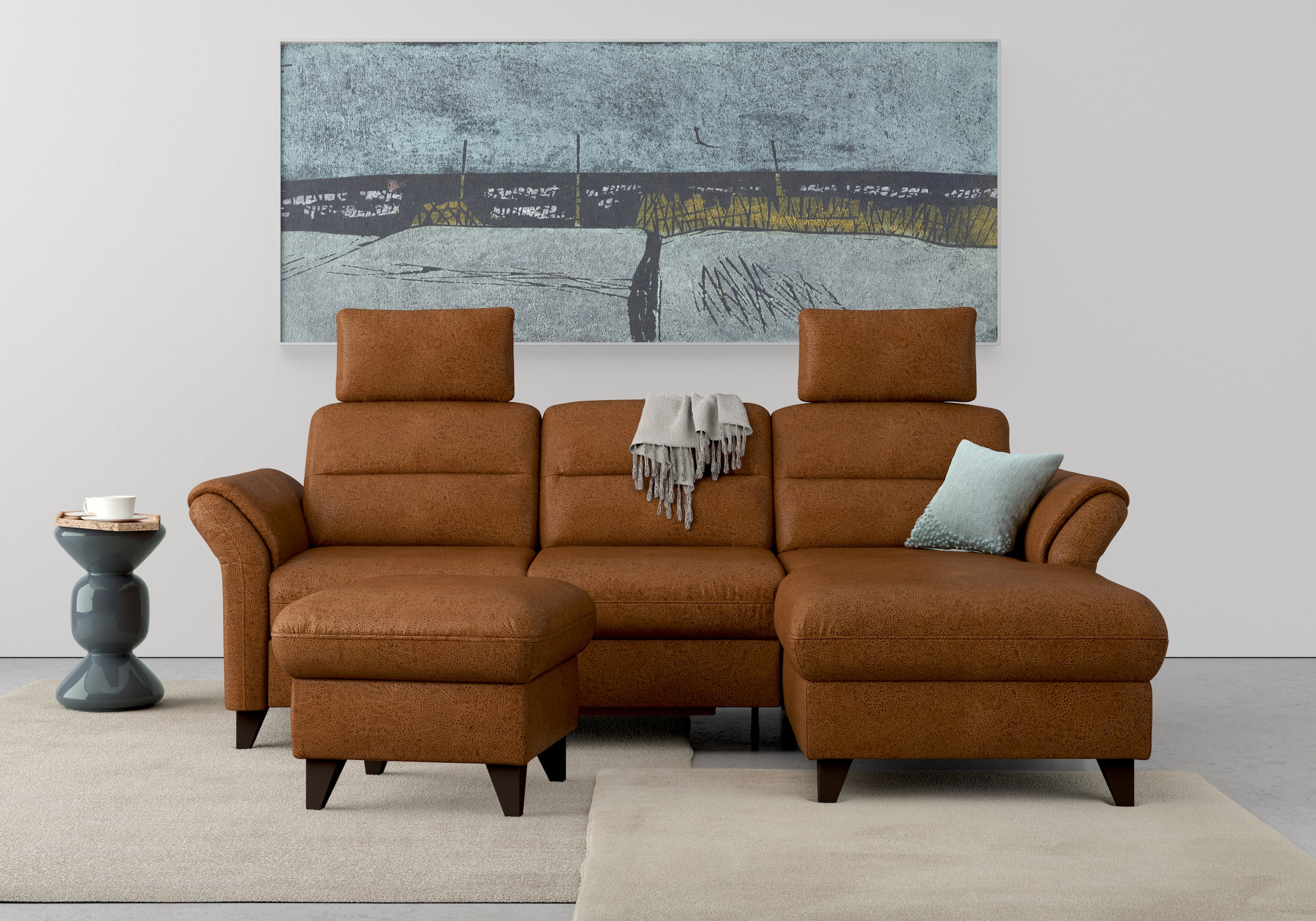 sit&more Ecksofa "Mellum L-Form" Federkern, optional Schlaffunktion, Bettkasten & Armteilfunktion