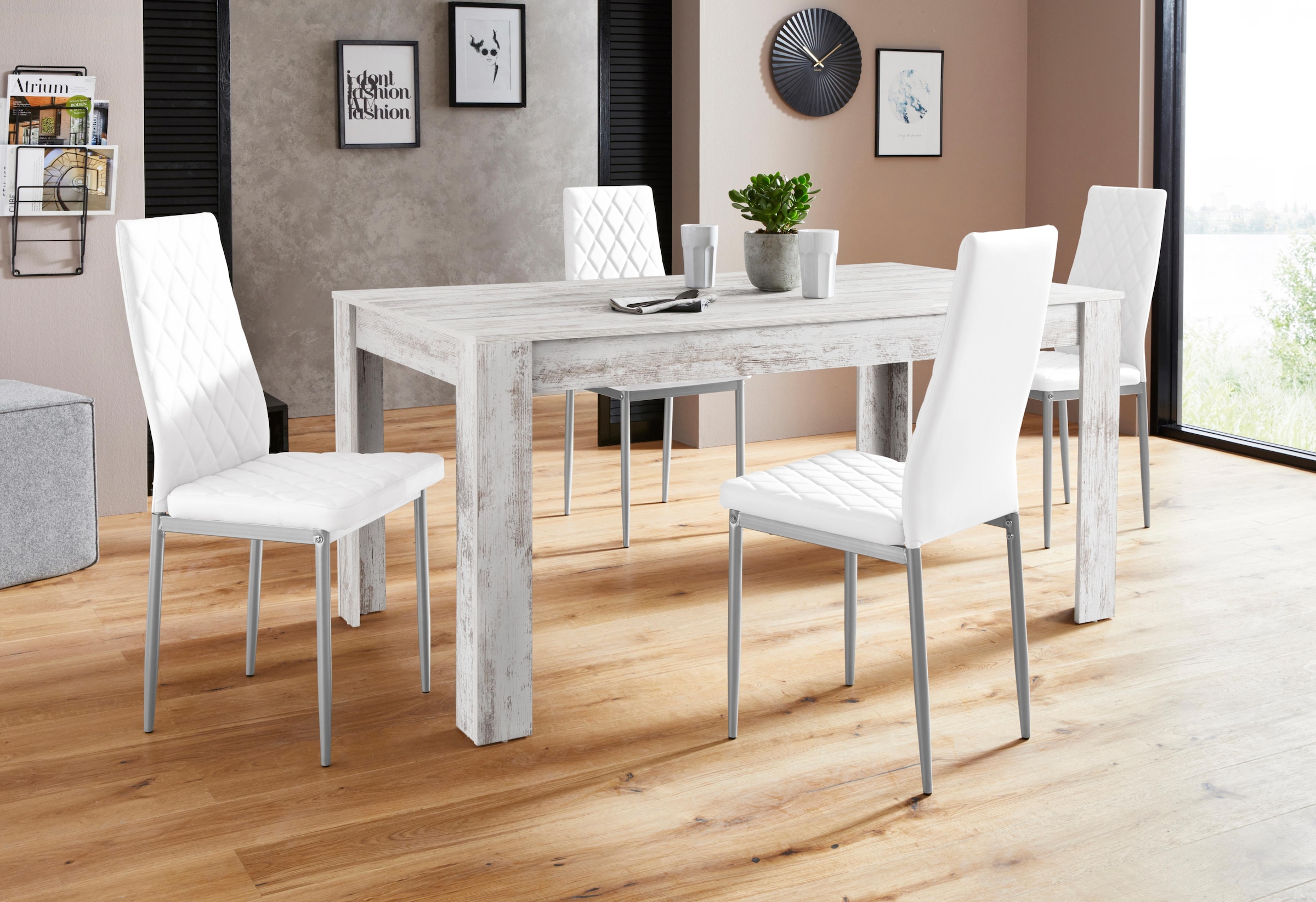 INOSIGN Essgruppe "Lynn160/Brooke" Set, 5 Stk. tlg. Tisch mit 4 Stühlen günstig online kaufen
