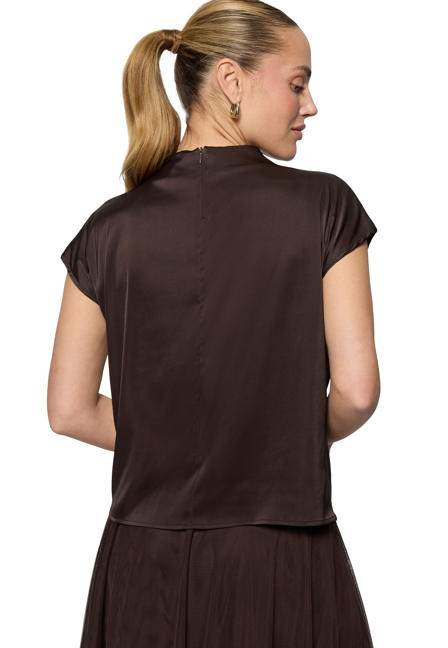 Zero Satinbluse »Damen mit Kragen«