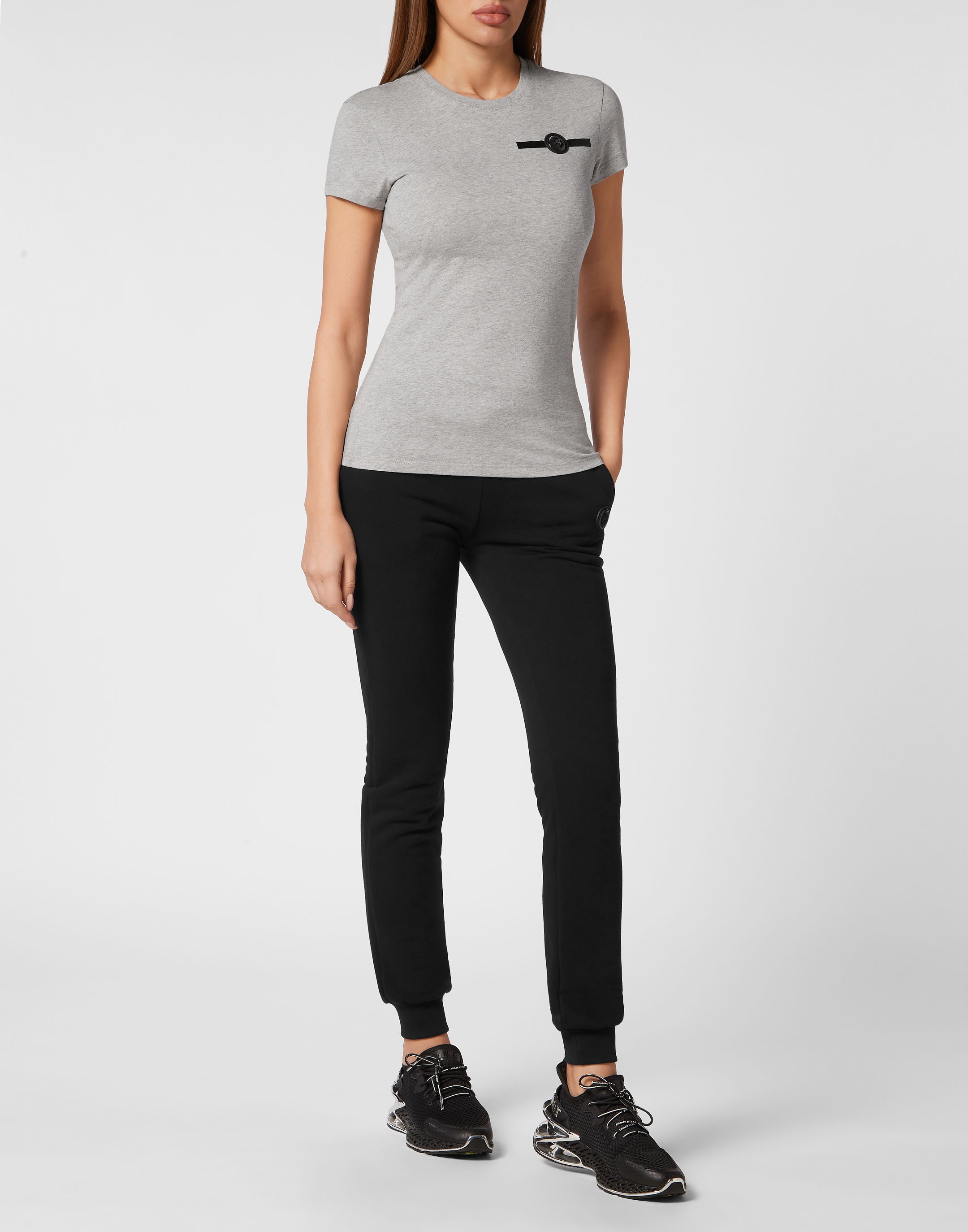 T-Shirt PLEIN SPORT "Basic", Damen, Gr. XS, 71, lightgrau, Obermaterial: 100% Baumwolle, Shirts T-Shirt 2