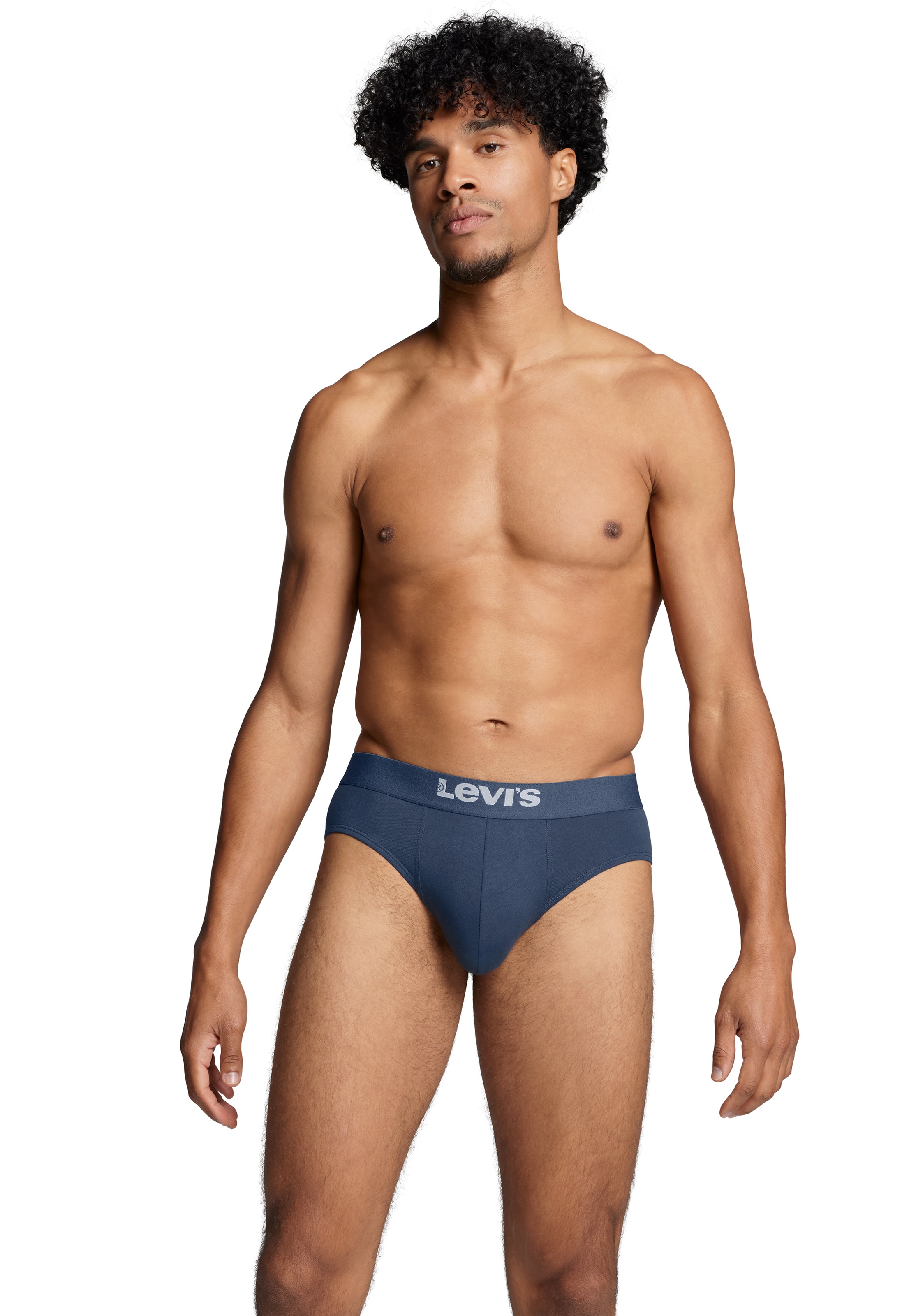 Levi's® Slip »LEVIS MEN SOLID BASIC BRIEF ORG CO 2P«, (2er Pack), mit kontrastreichem Logobund