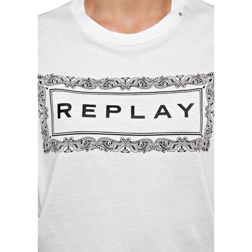 Replay T-Shirt, mit unterschiedlichen Statement-Prints