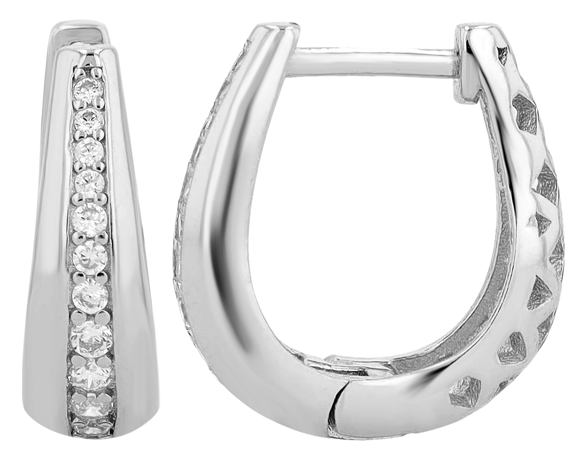 Adelia´s Klappcreolen »Ohrringe – Klappcreole aus 925 Silber mit Zirkonia« Schöne Geschenkidee zum Muttertag