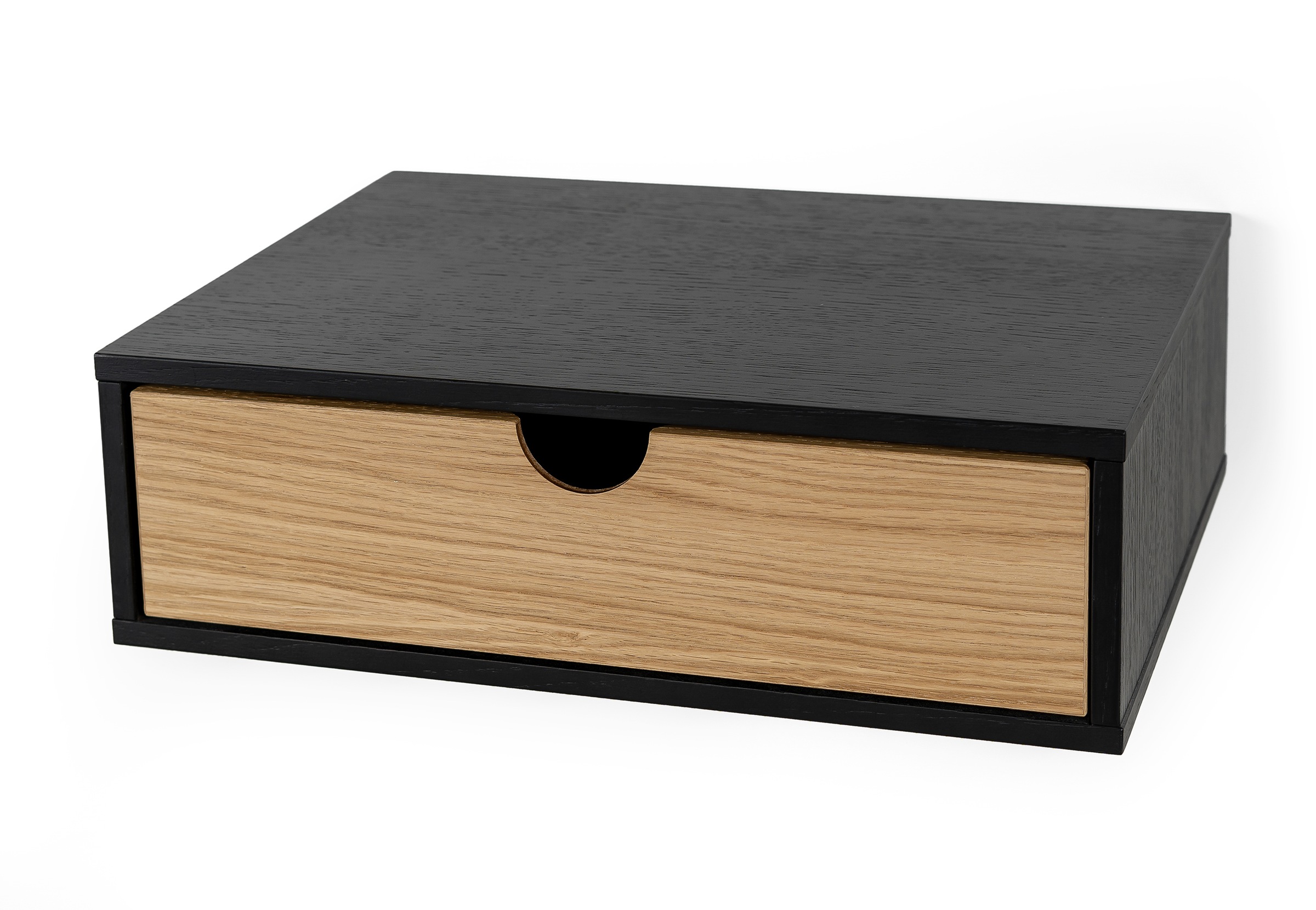 Woodman Beistelltisch "Farsta, Beistelltisch, Ablage mit Schublade" Holzfurnier aus Eiche, Breite 40 cm, Wandmontage, FSC