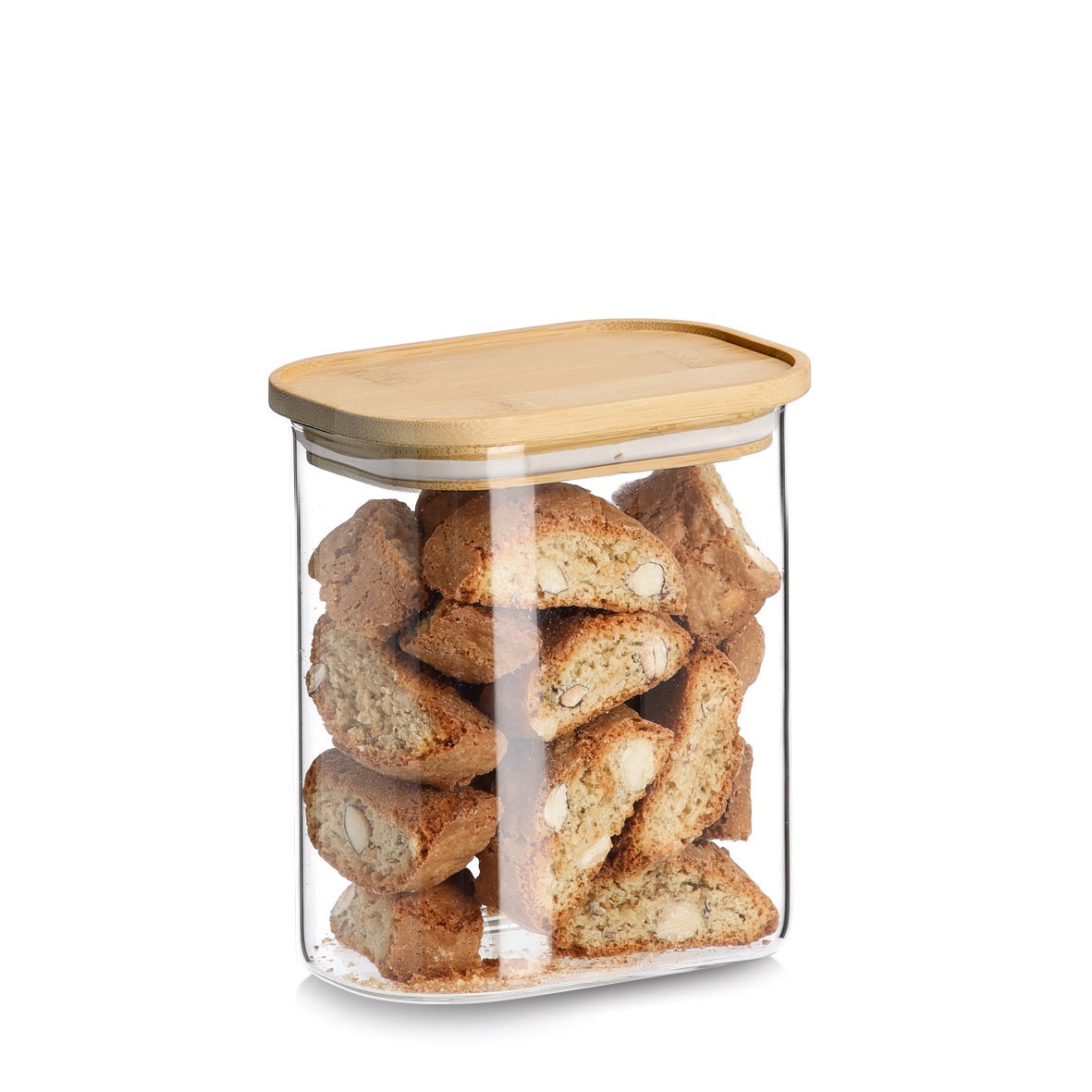 Zeller Present Vorratsglas »Vorratsglas-Set mit Bambusdeckel, 3tlg.« 12,8x9x10 (600 ml), 12,8x9x14,2 (1.000 ml), 12,8x9x18,8 (1.300 ml) cm