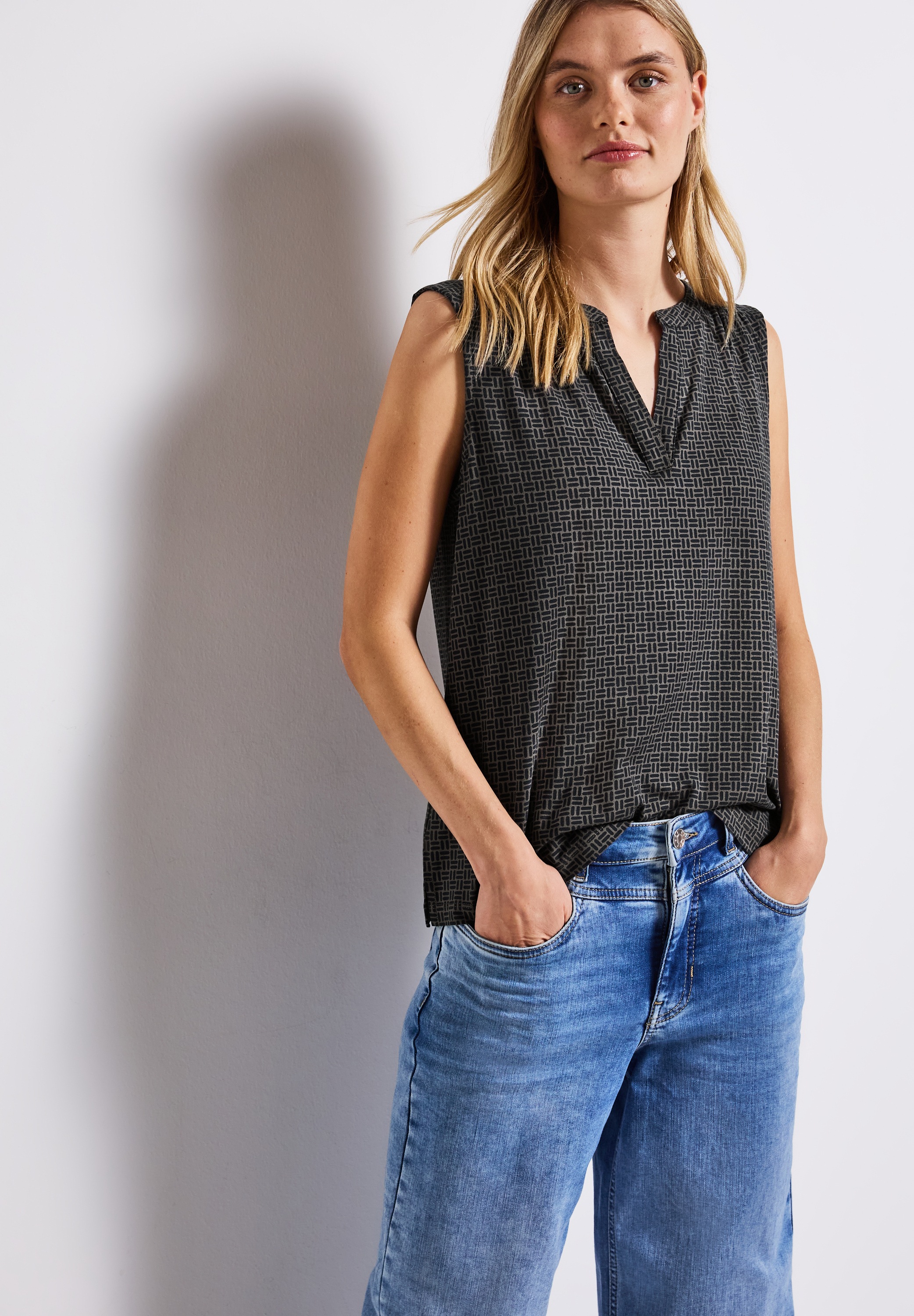 Street One Shirttop Femme Bleu 46 4