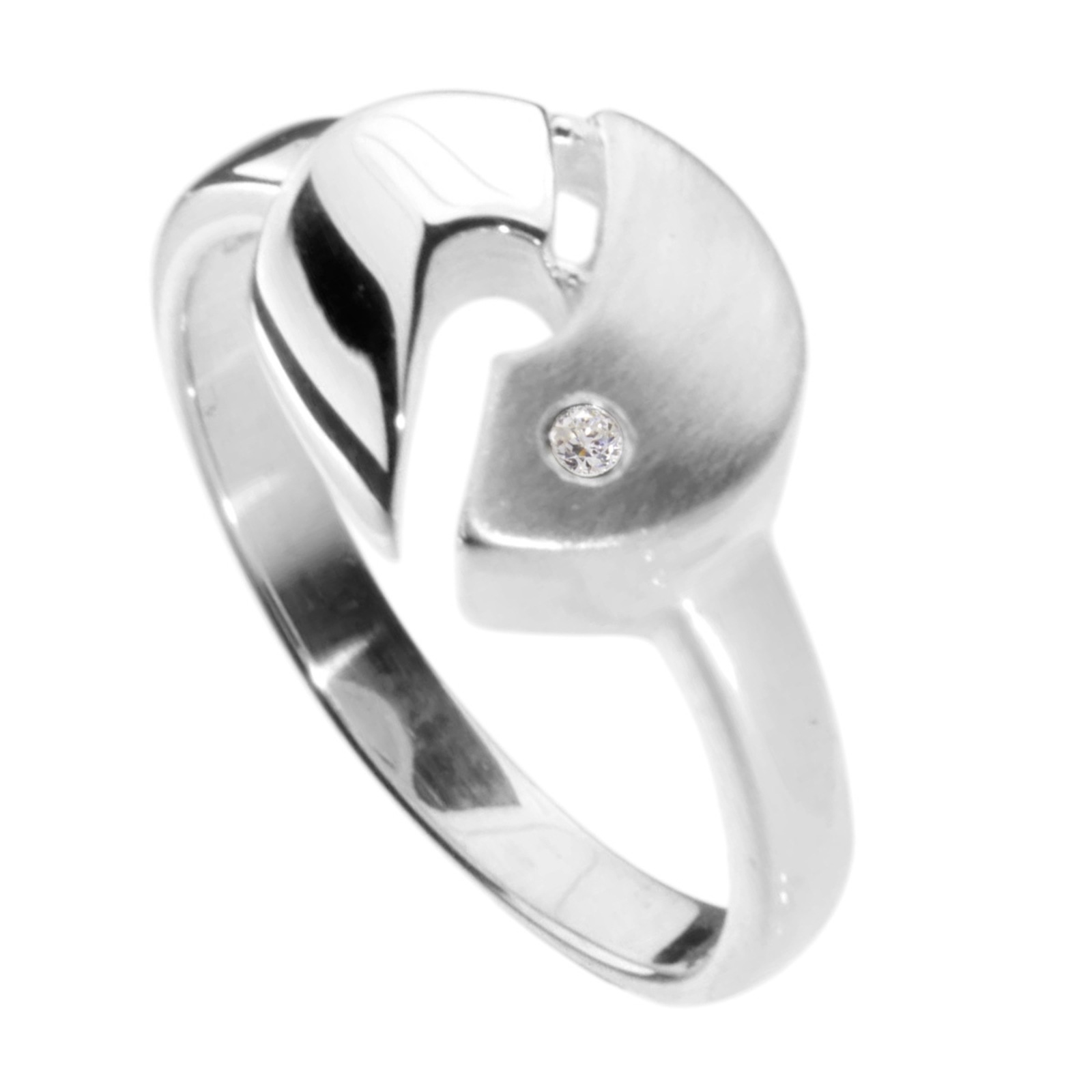 Fingerring OSTSEE-SCHMUCK "- Rica - Silber 925/000 - Brillant" Gr. 60, silber (silber 925, silberfarben, weiß), Fingerringe, Damen, 60, Fingerring