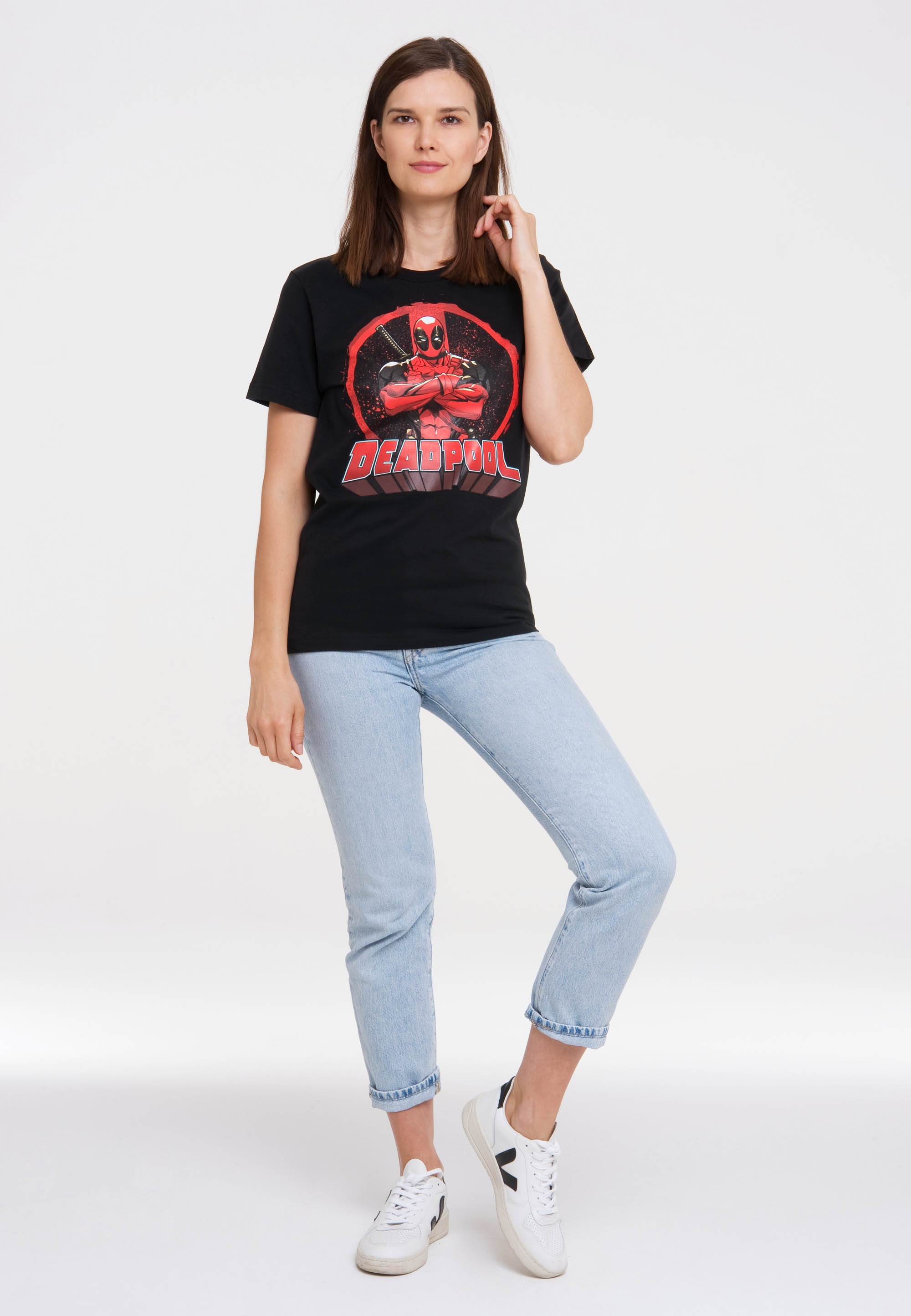 LOGOSHIRT T-Shirt »Deadpool - Circle«, mit lizenziertem Print