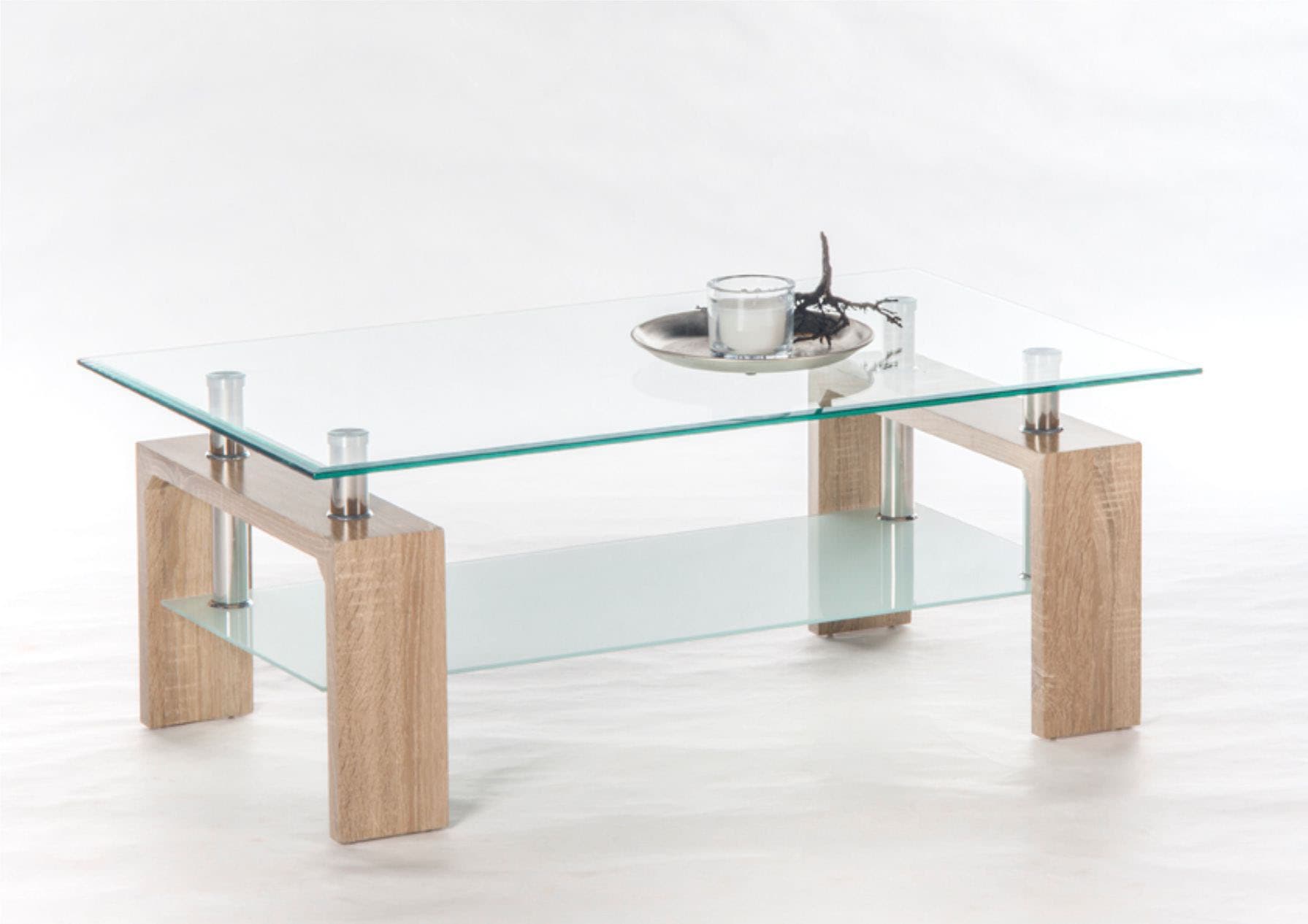 Stolkom Couchtisch »Mango II Glastisch, Wohnzimmertisch, Tisch Glas BxHxT 100x46x60 cm«,...