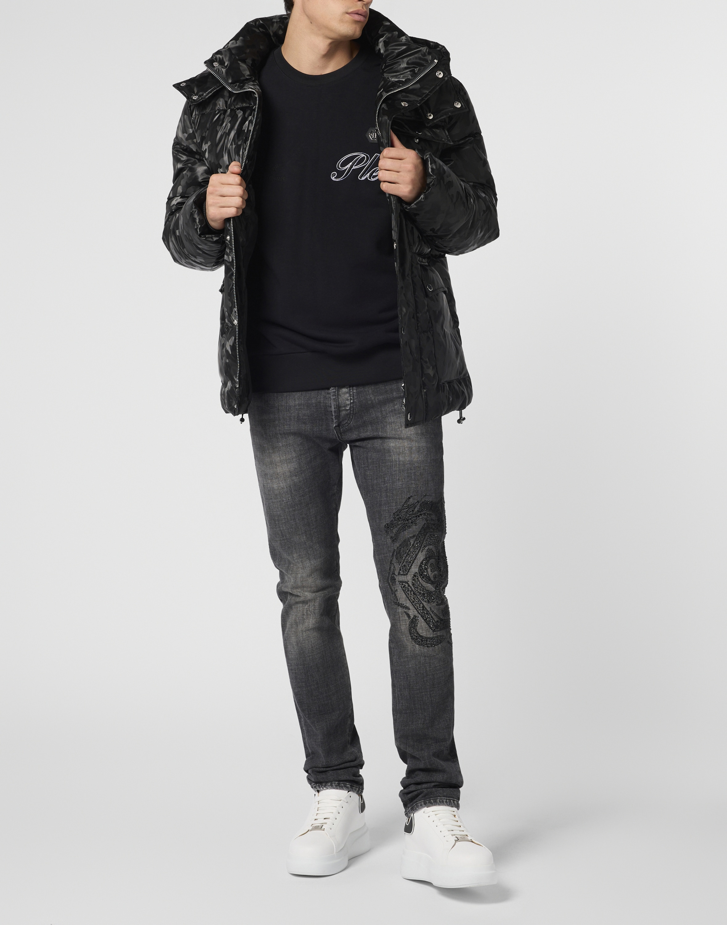 PHILIPP PLEIN Daunenjacke »Shiny Nylon Puffer Jacket Camouflage«