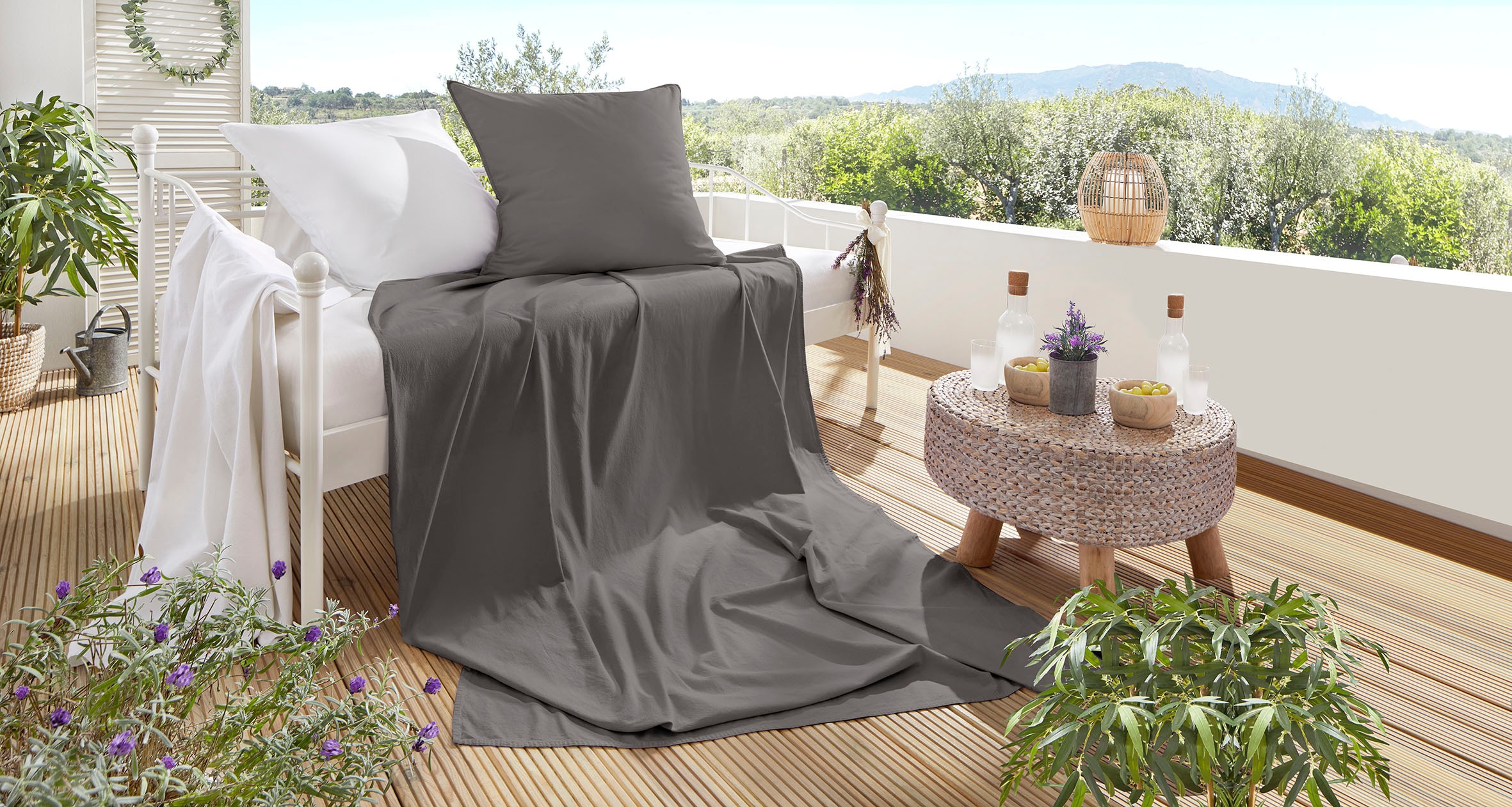Primera Bettwäsche "Summer-Set Stone-Washed, Kissenbezug + Tuch" 2 Stk. tlg günstig online kaufen