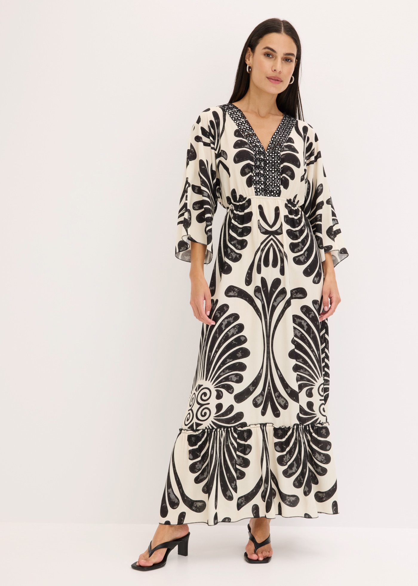 bonprix Maxikleid 1 tlg. für Frühling und Sommer, aus Viskose, Oversize Passform, mit Druck