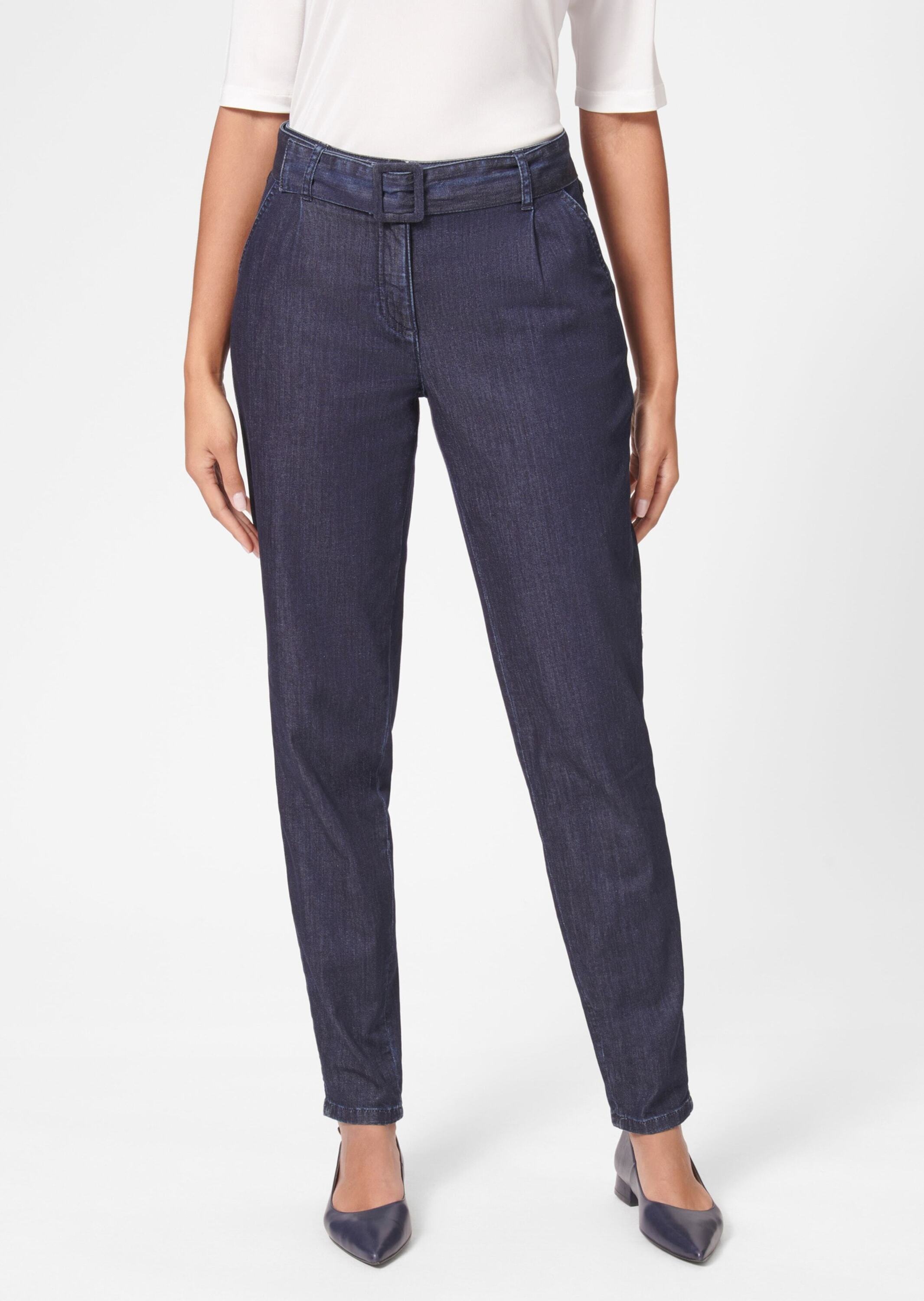 MADELEINE Regular-fit-Jeans "Hose Karotten-Jeans mit Bundfalten" günstig online kaufen