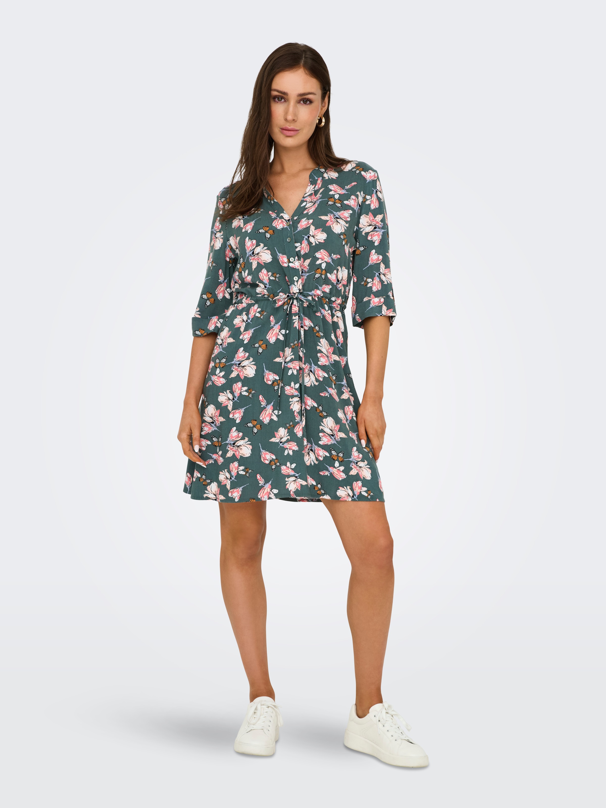 ONLY Tunikakleid »ONLCORA 3/4 V-NECK TUNIC CS PTM«, Sommerkleid
