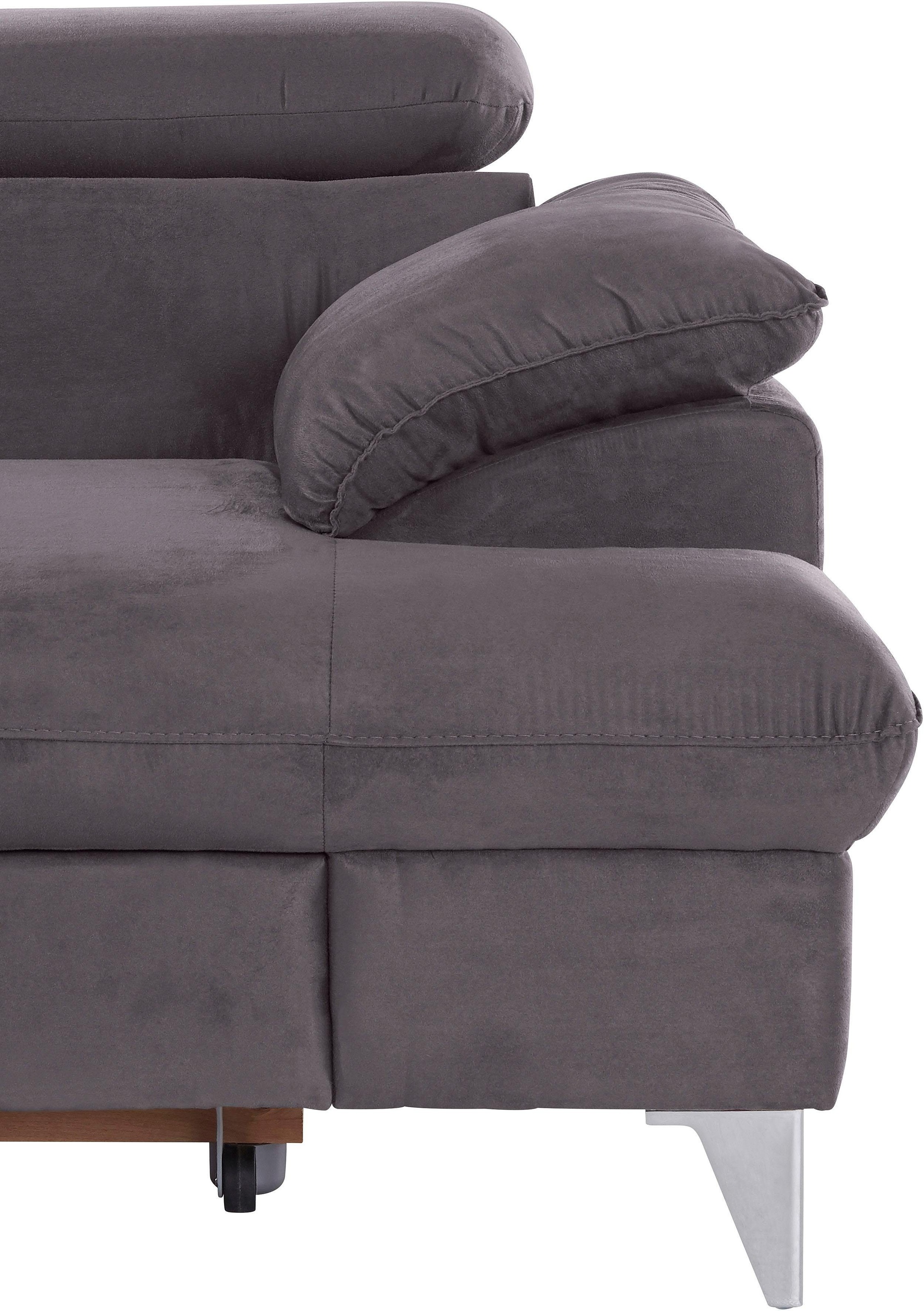 COTTA Polstergarnitur »Caluso«, Set: bestehend aus Ecksofa, Hocker, Ecksofa inkl. Kopfteilverstellung