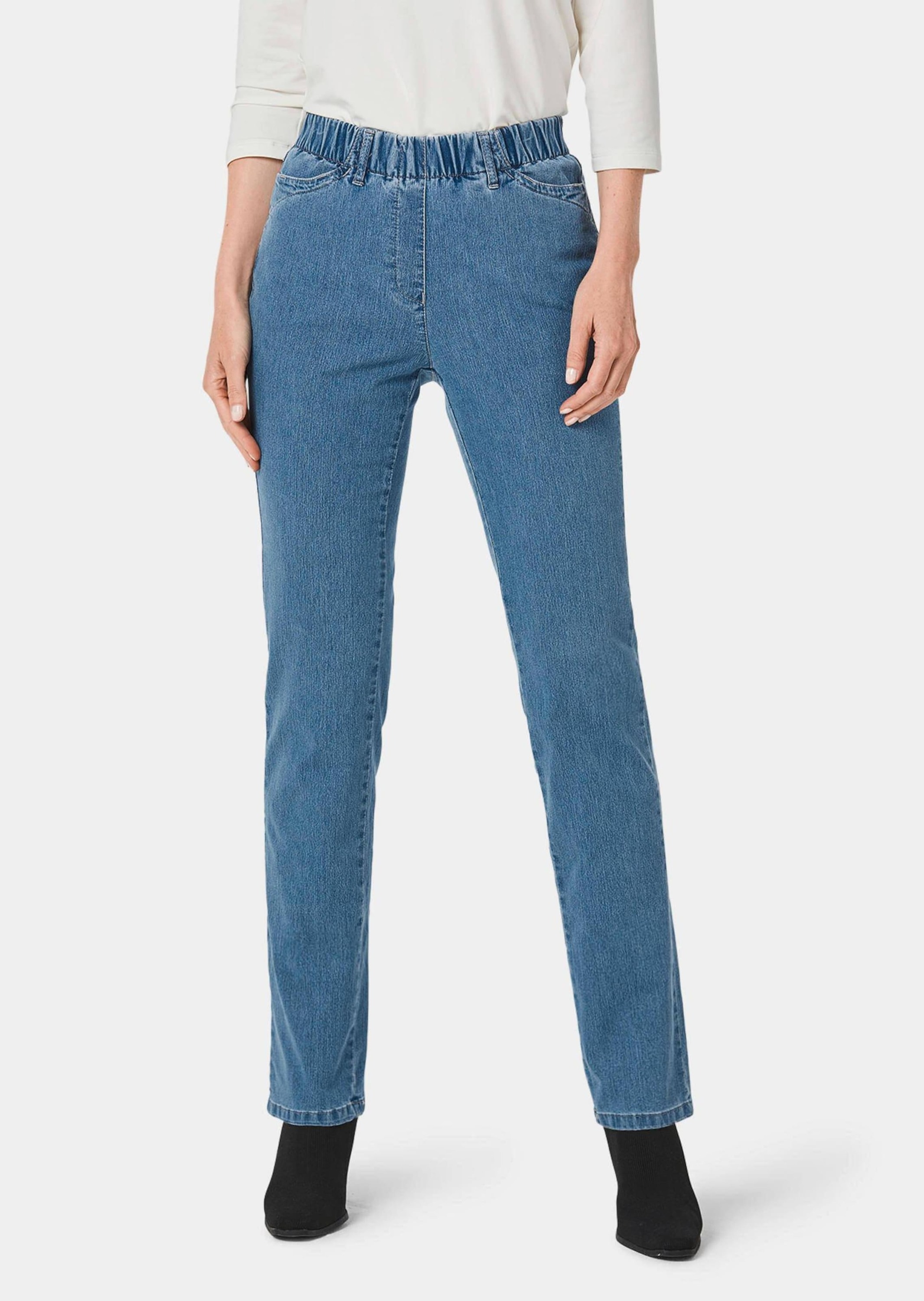 GOLDNER Regular-fit-Jeans »Jeansschlupfhose LOUISA Edel geschmückte Jeansschlupfhose LOUISA«