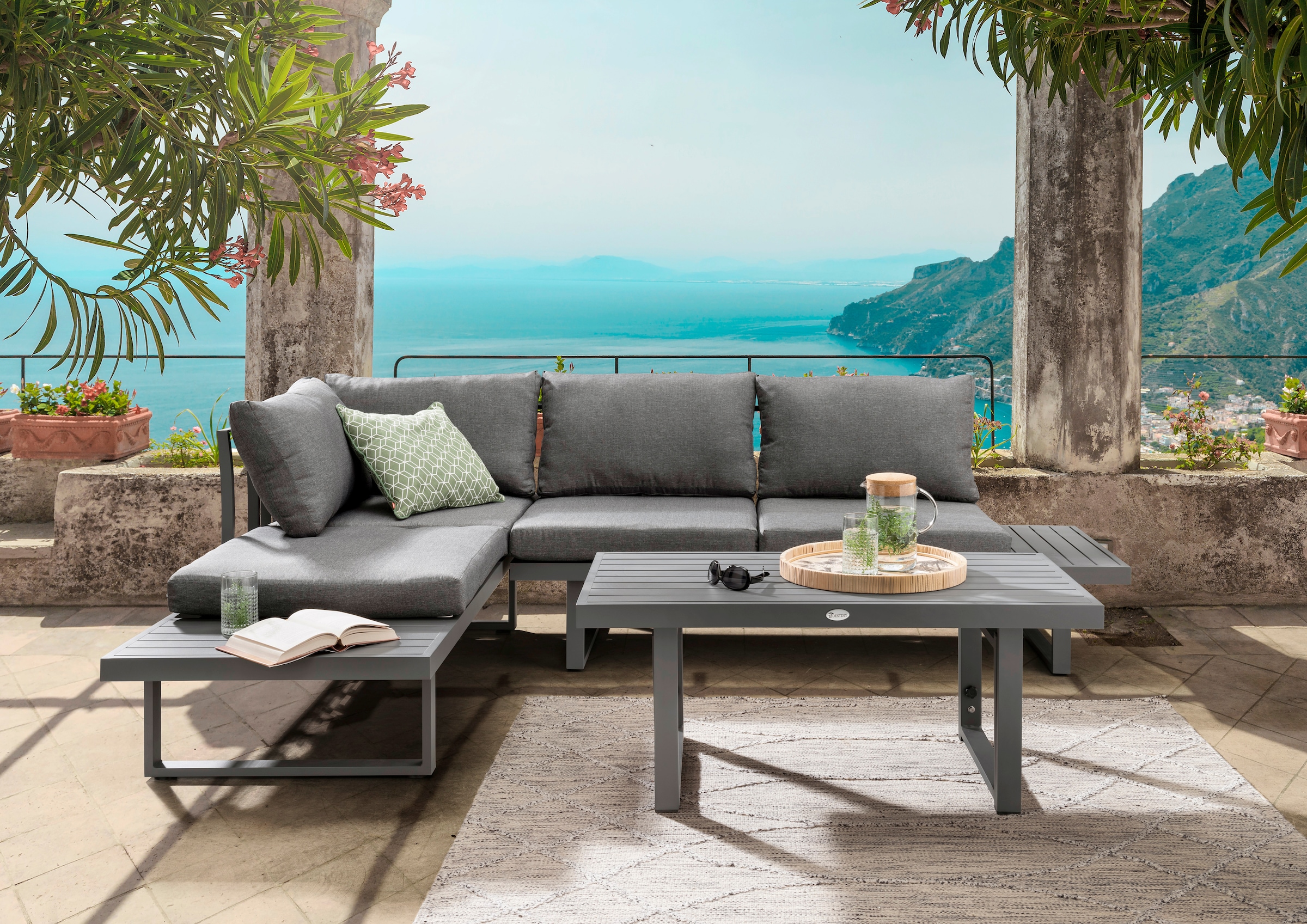 Destiny Gartenlounge-Set »SEA POINT«, Tisch verstellb. 110 BAUR Ecklounge, (Set, | x 45/68 58 x cm variabel, 15 tlg.)