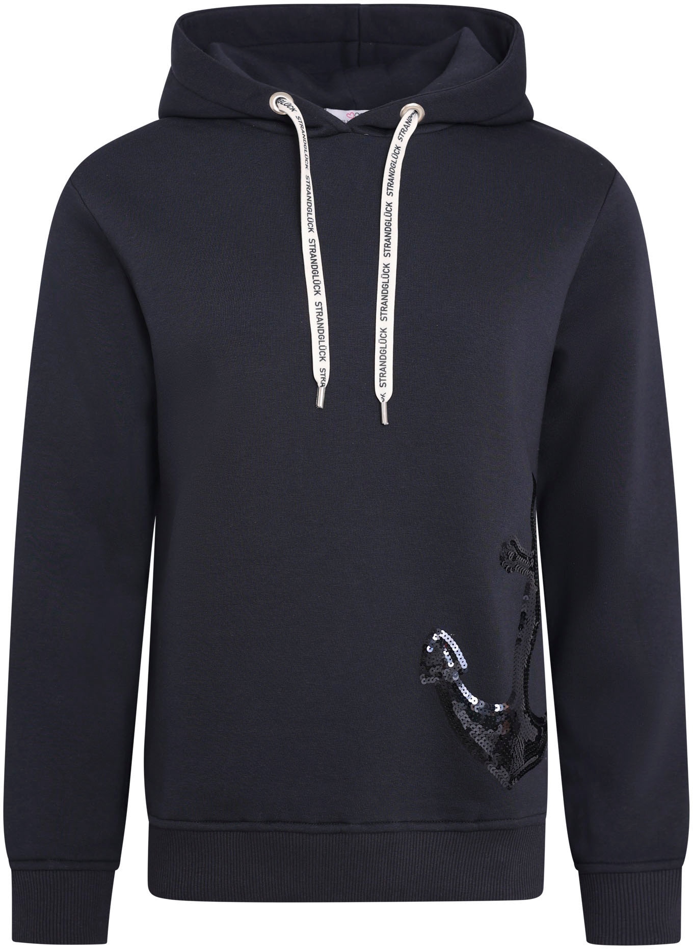 Zwillingsherz Kapuzensweatshirt, mit Pailettendetail in Form eines Ankers