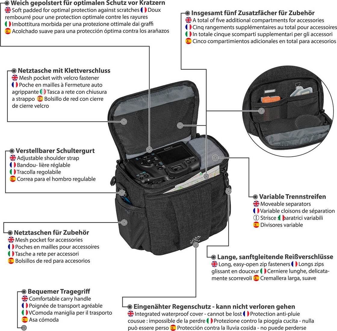 PEDEA Kameratasche »FASHION Gr. L«