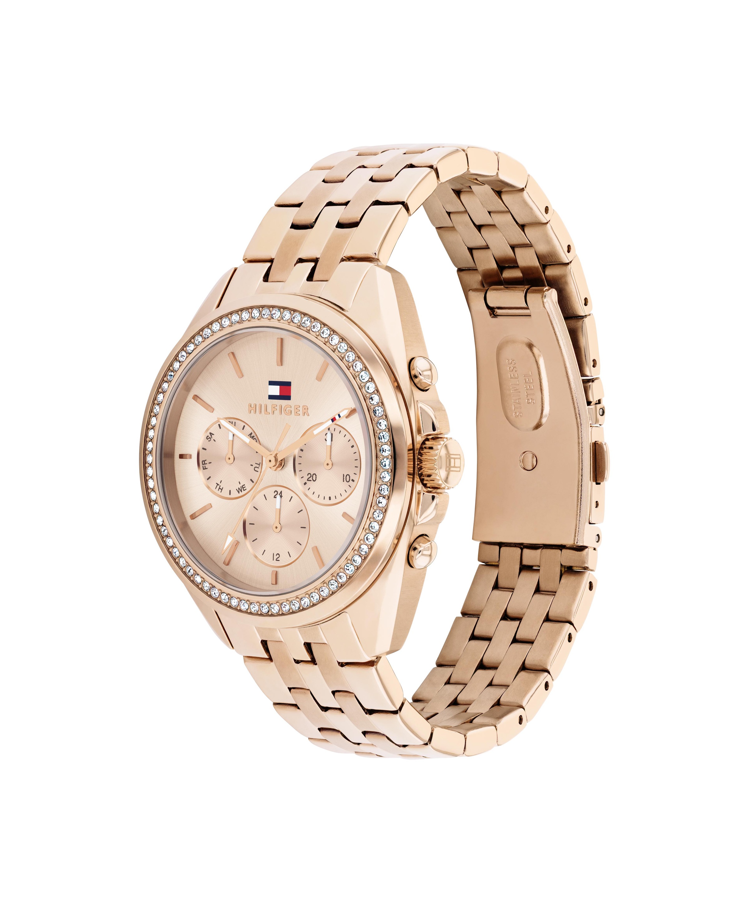 Tommy Hilfiger Multifunktionsuhr »MELLIE«, Quarzuhr, Armbanduhr, Damenuhr, Edelstahlarmband, analog