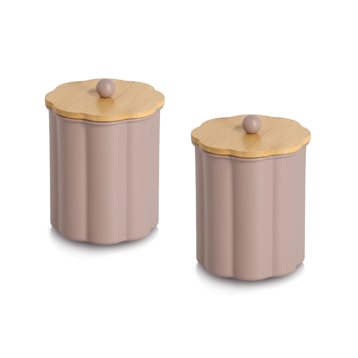 Zeller Present Vorratsdose »Dose mit Bambusdeckel, 2er-Set, 1000 ml, Metall« ca. Ø12,2x16,5 cm
