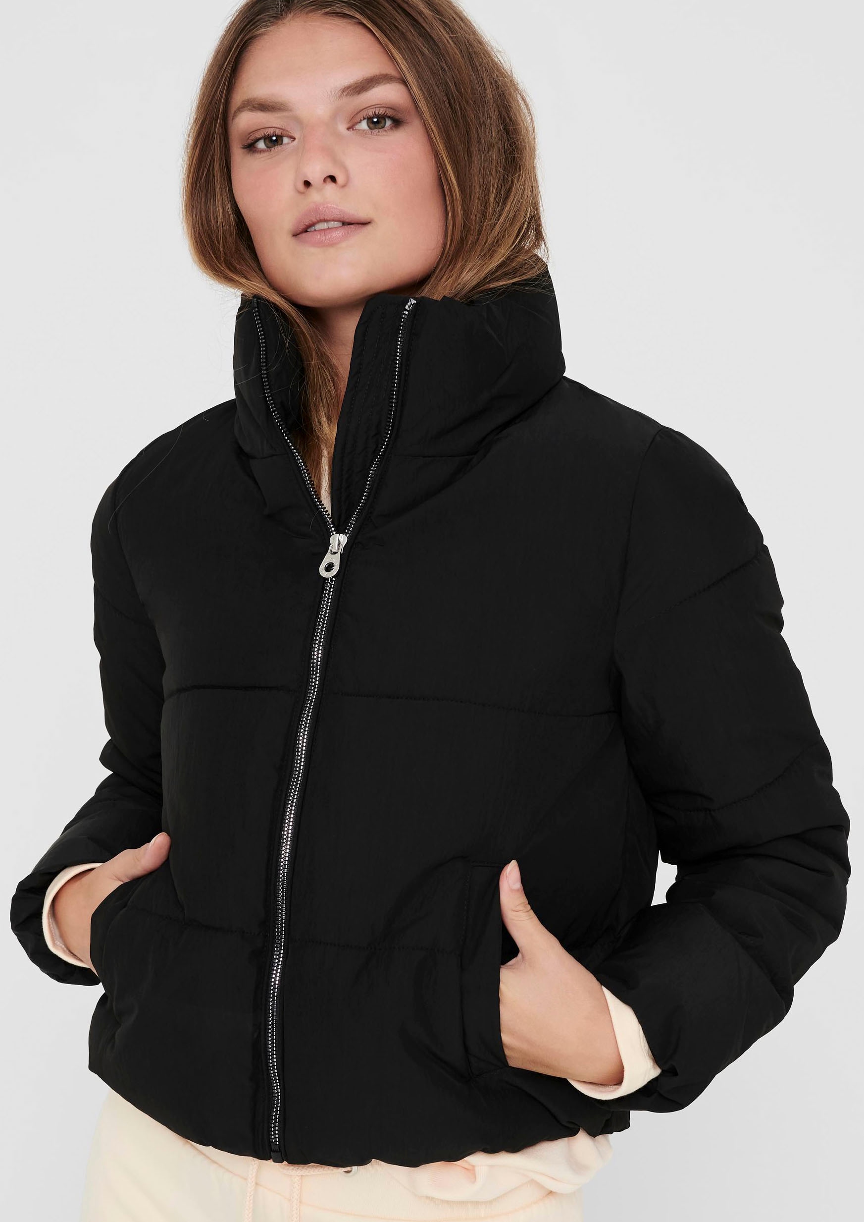 ONLY Steppjacke »ONLCAMILLA V-NECK L/S PULLOVER KNT NOOS«