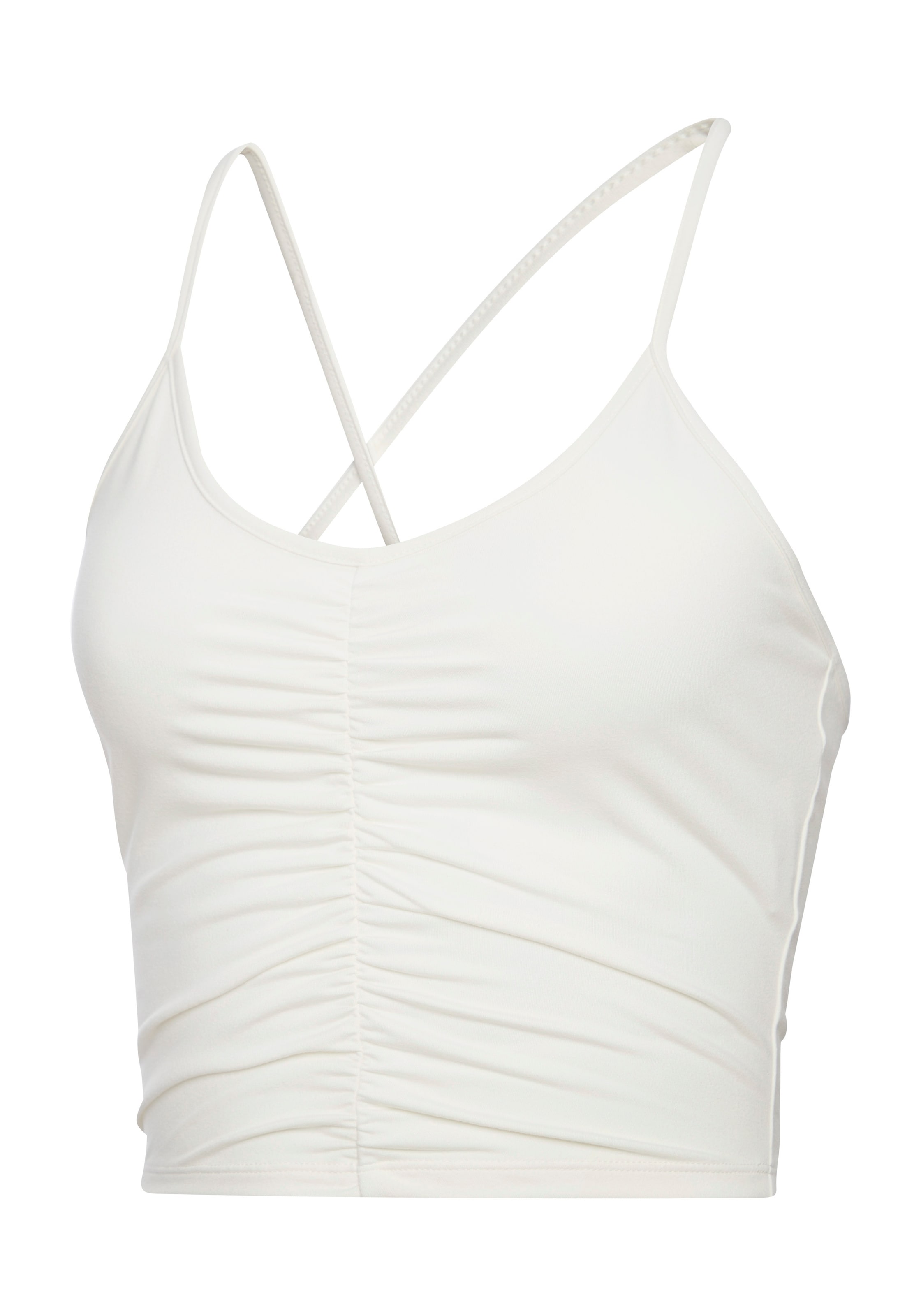 LASCANA ACTIVE Crop-Top »- Sporttop« mit Raffung vorn und gekreuzten Trägern im Rücken