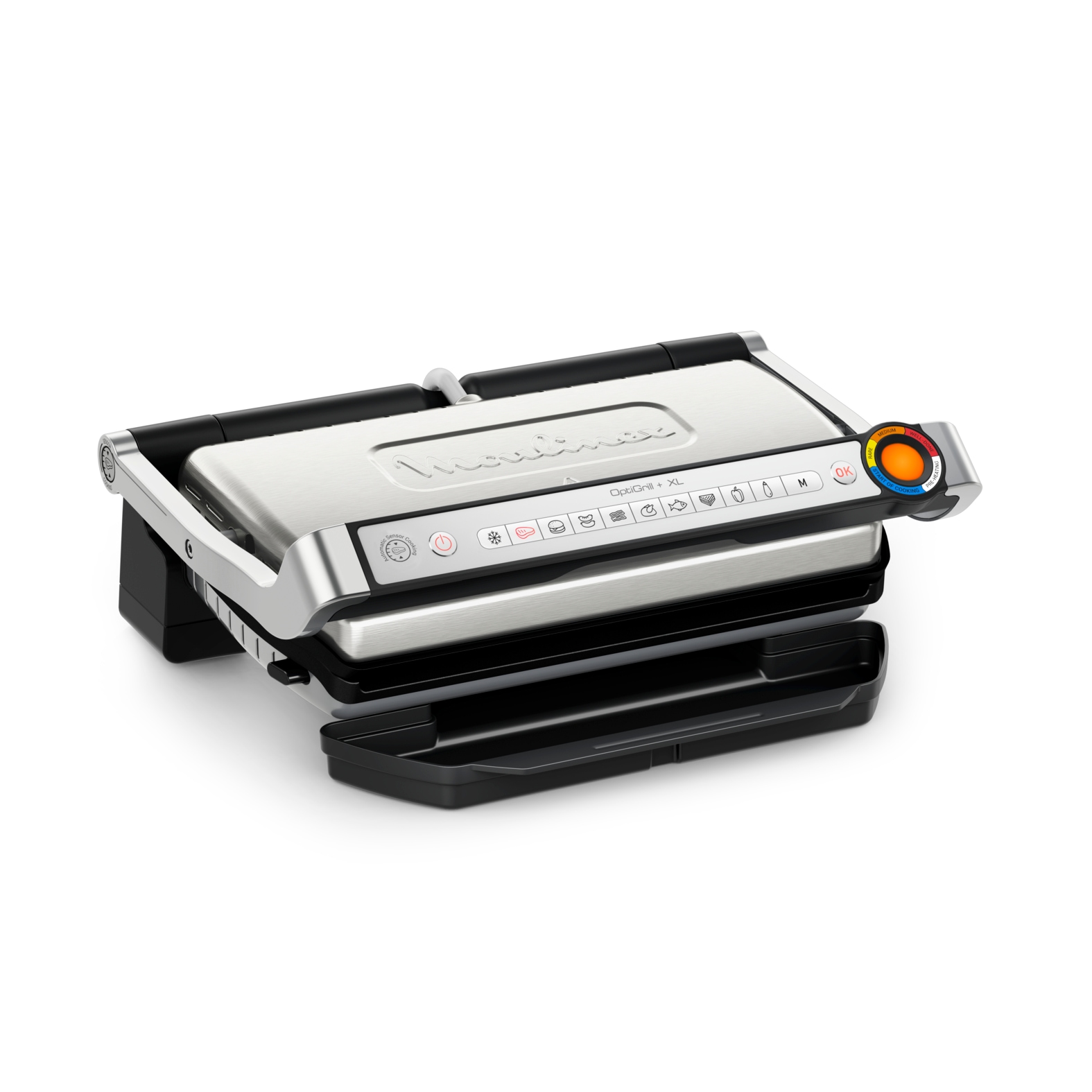 Tefal Kontaktgrill »OptiGrill + XL, erneuerte Kochstufenanzeige, 9 automatische Programme«, 2000 W, manuelles Programm, spülmaschinengeeignete Platten GC727D