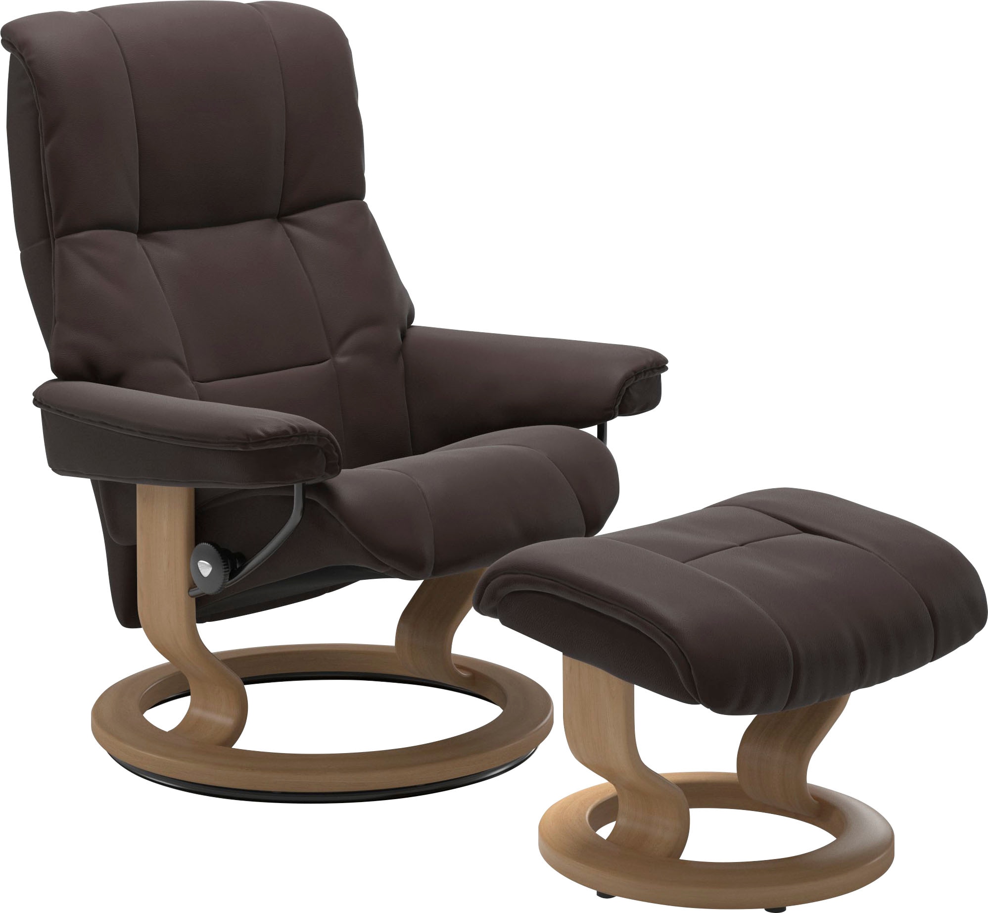 Stressless Mayfair Recliner & Ottoman Classic Base chocolate Paloma Leather 8