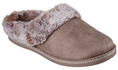 Pantoffel »COZY CAMPFIRE-LOVELY LIFE«, mit Fellimitat-Besatz