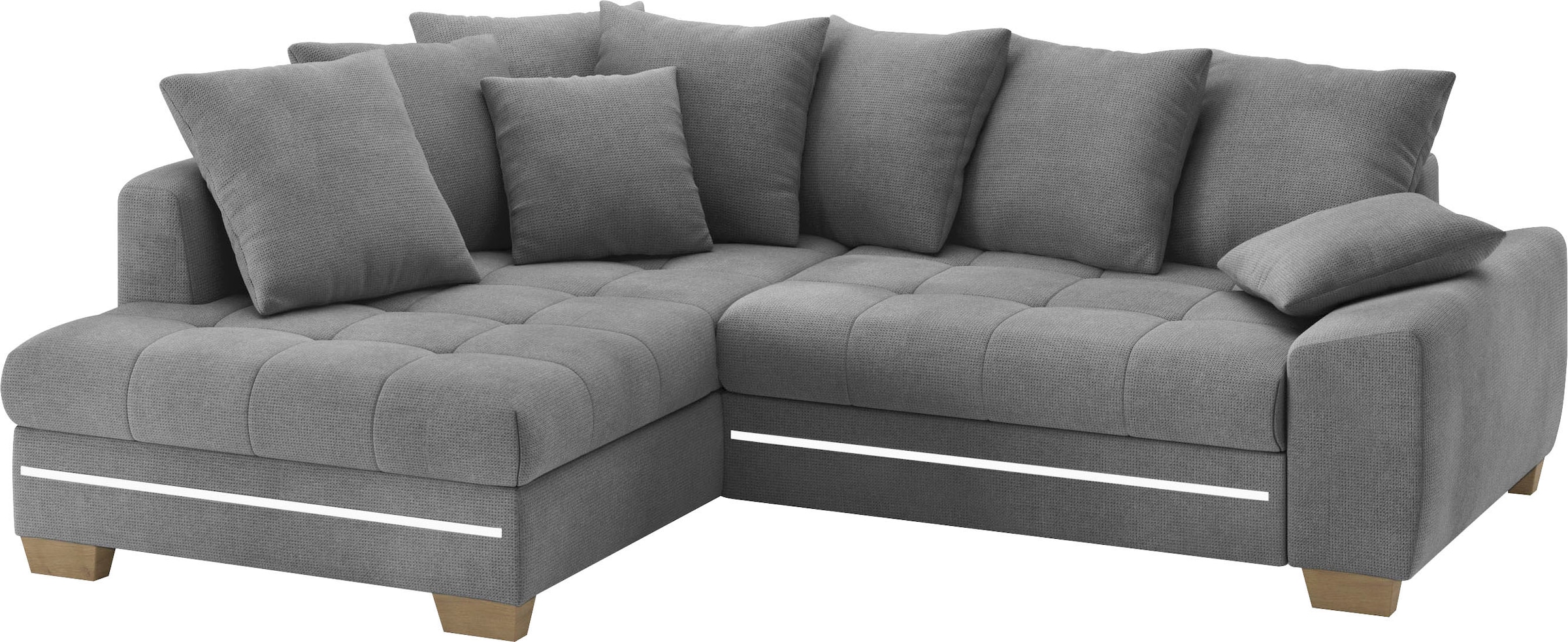 Ecksofa »Nikita II, L-Form«, mit RGB-LED Beleuchtung, wahlweise mit Bett, Bettkasten,...