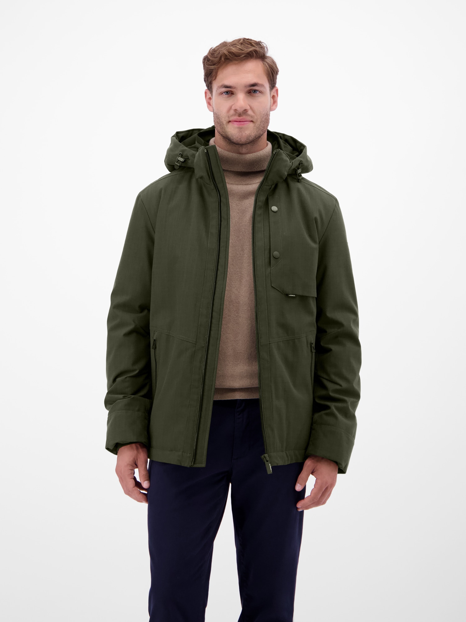 LERROS Outdoorjacke "Herren Blouson in Stukturoptik" mit Kapuze