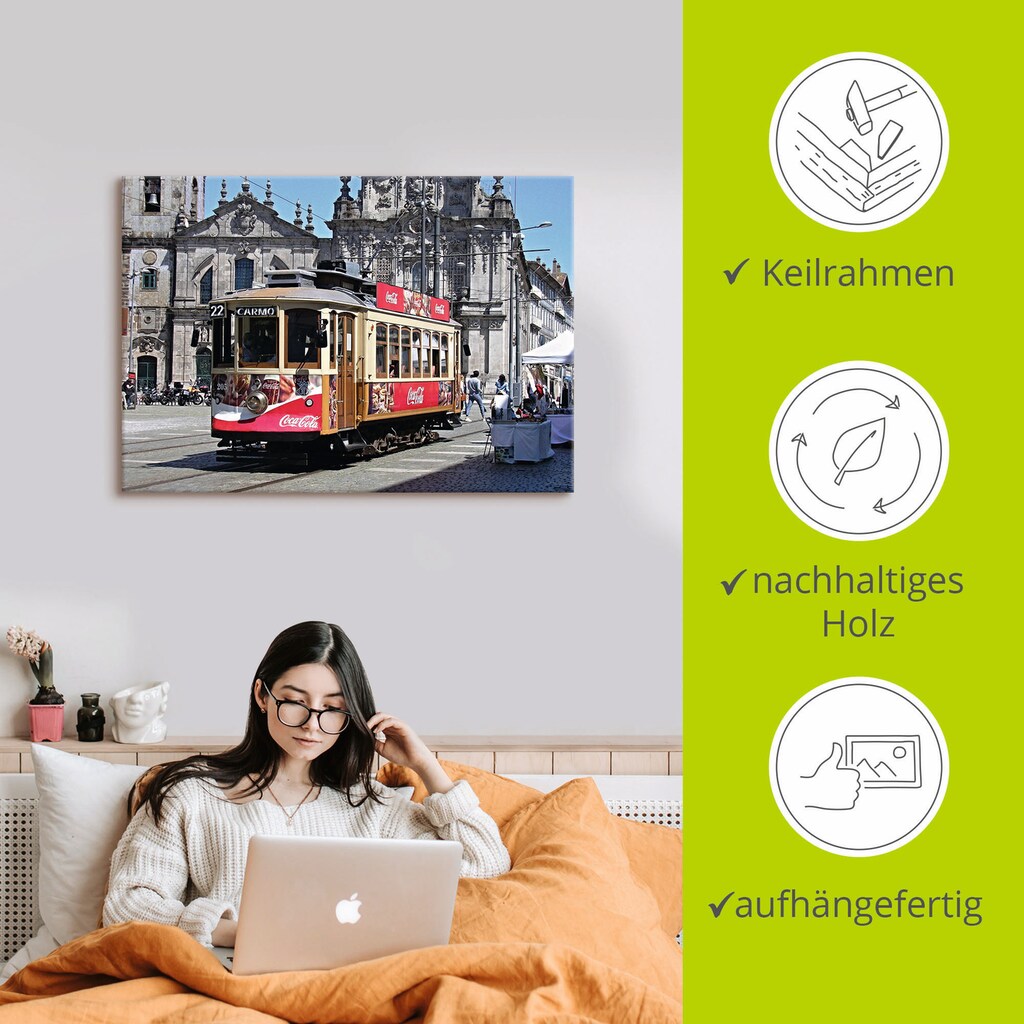 Wohnen Wohnaccessoires Artland Wandbild »Historische Strassenbahn in Porto«, Zugbilder, (1 St.), in vielen Größen & Produktarten Wohnen Wohnaccessoires Artland Wandbild »Historische Strassenbahn in Porto«, Zugbilder, (1 St.), in vielen Größen & Produktarten